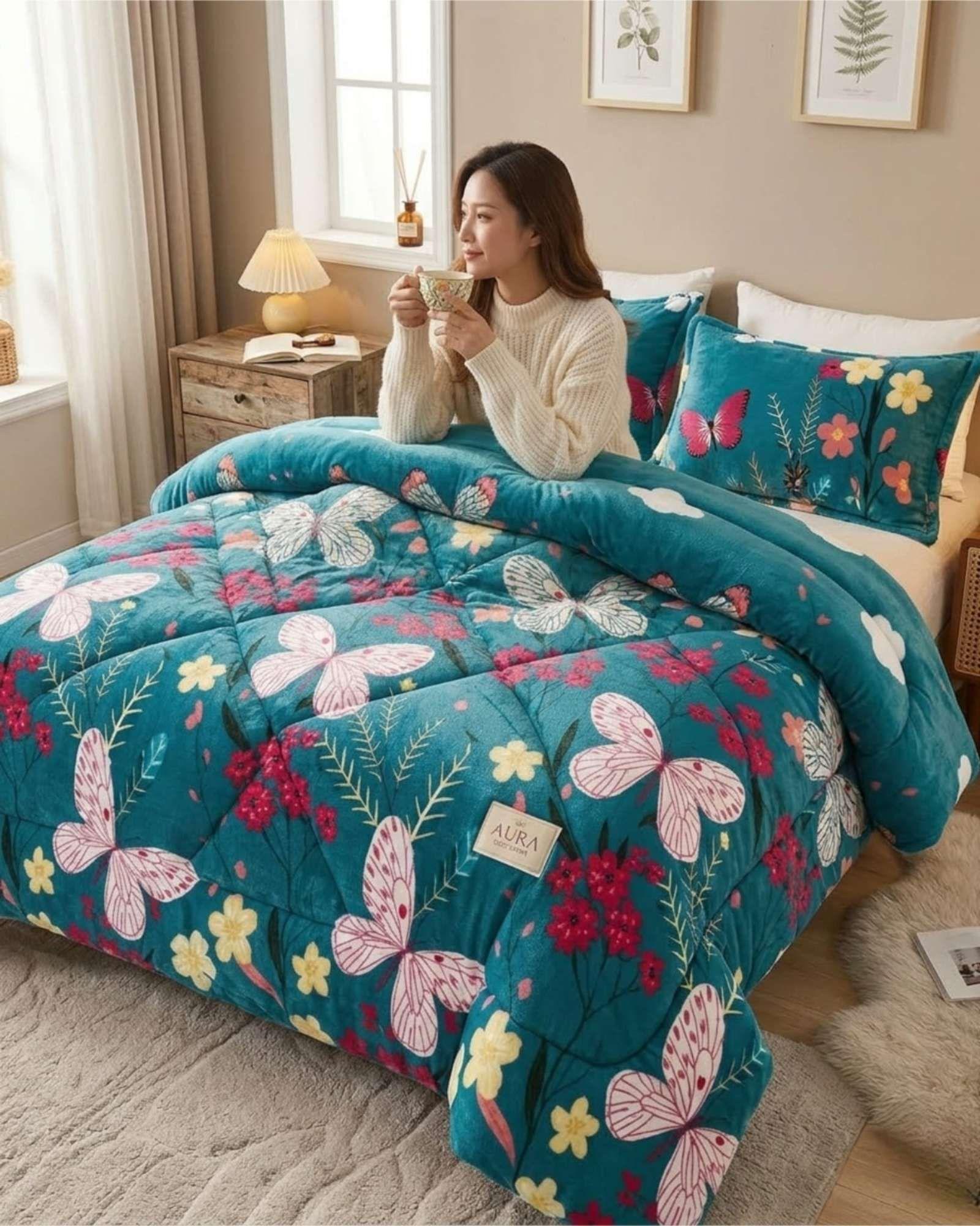 Plumón Térmico 2 Plazas Plush y Chiporro Extra Cálido Invierno A14-2