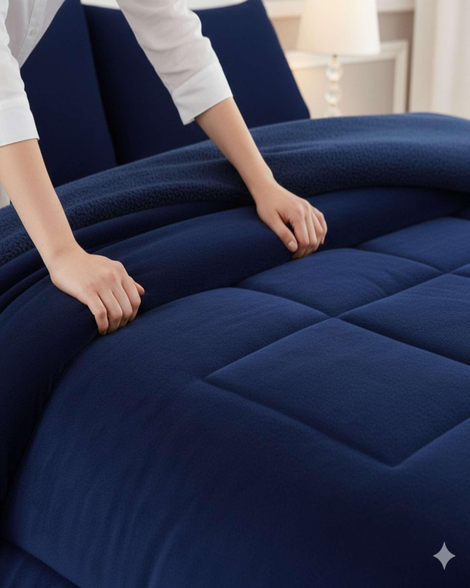 Cubrecama Premium Plush y Chiporro - azul tamaño King-2