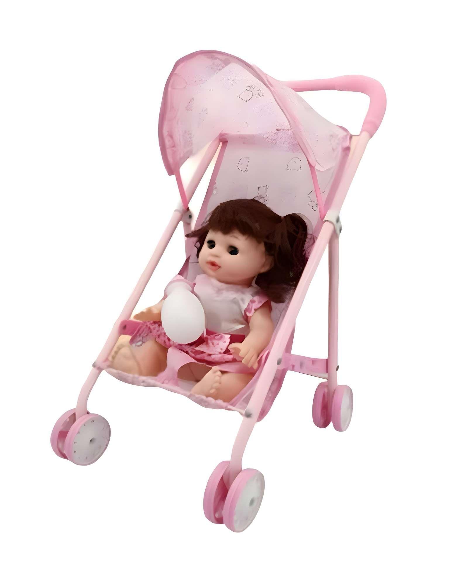 Juguete Muñeca más coche simple infantil rosado -2