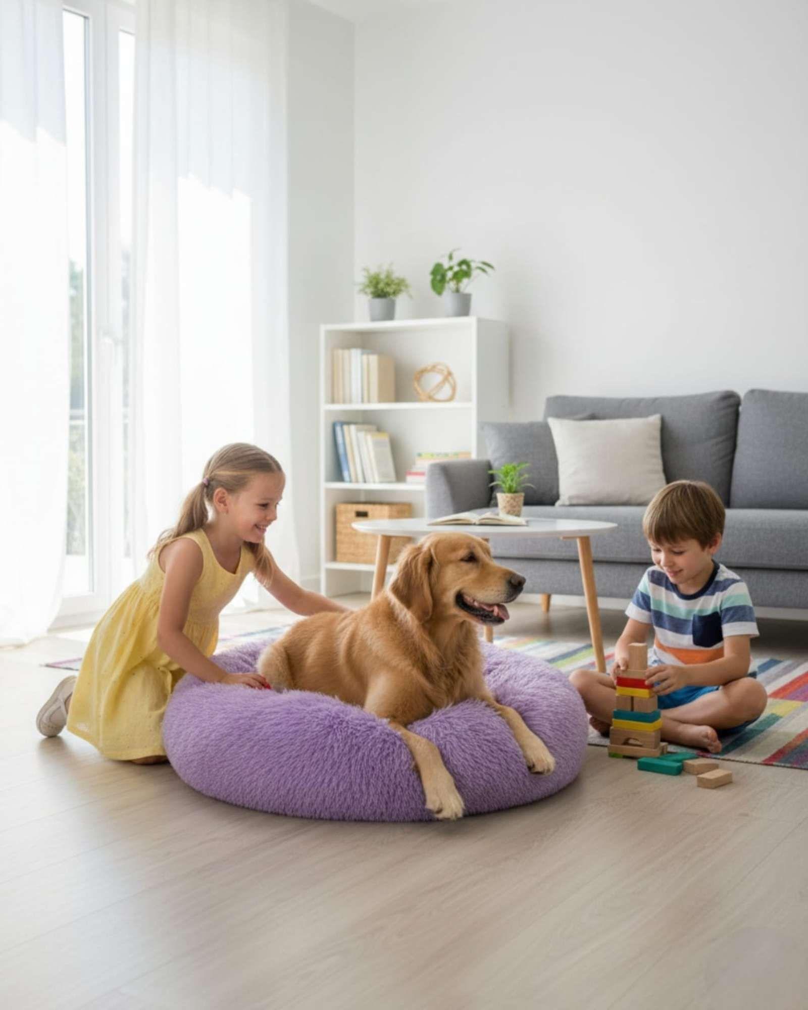 Cama Acolchada de Alta Densidad para tus mascotas 70 cm morado-4