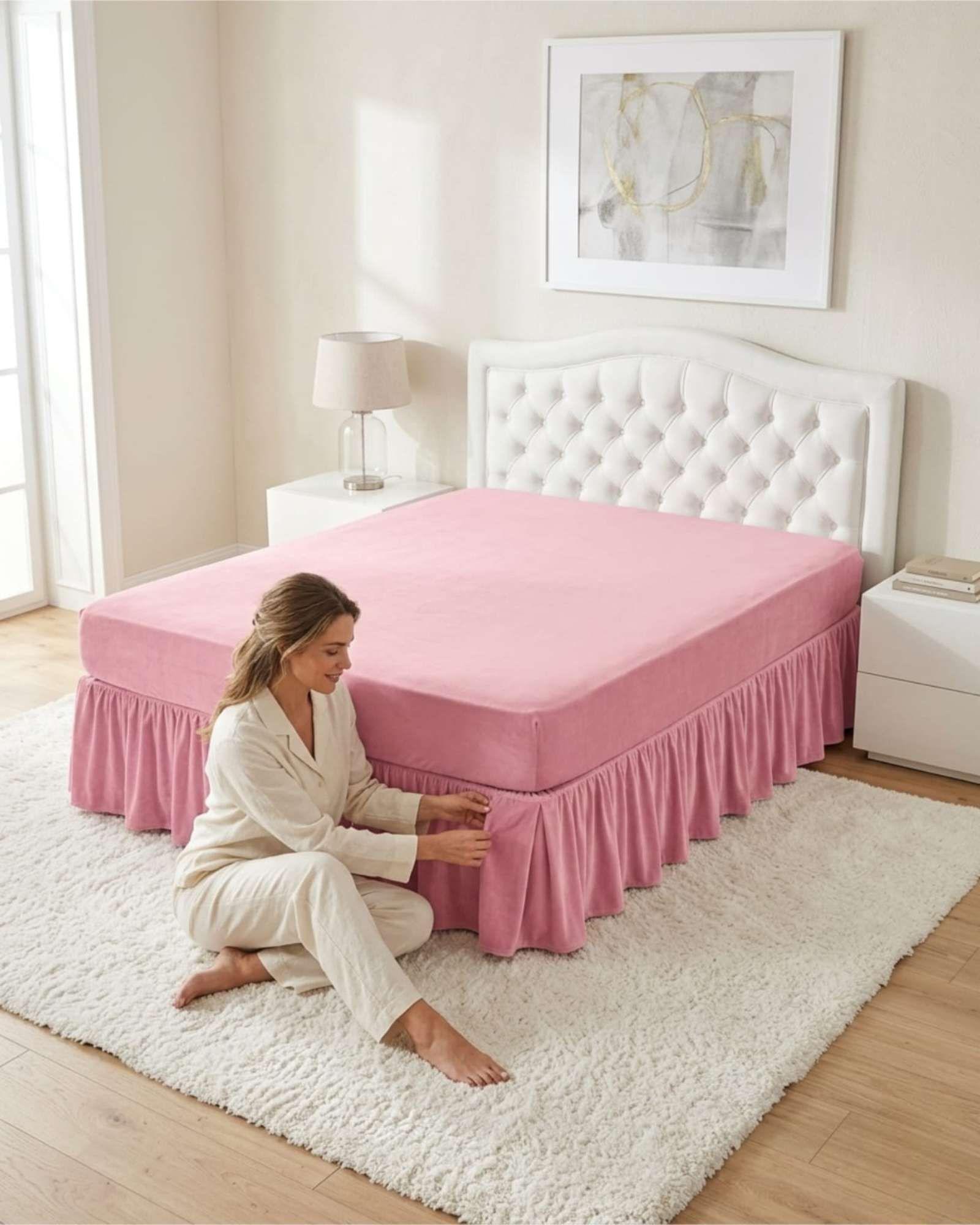Faldón De Cama King Cubre Base Con Pliegues 06-3