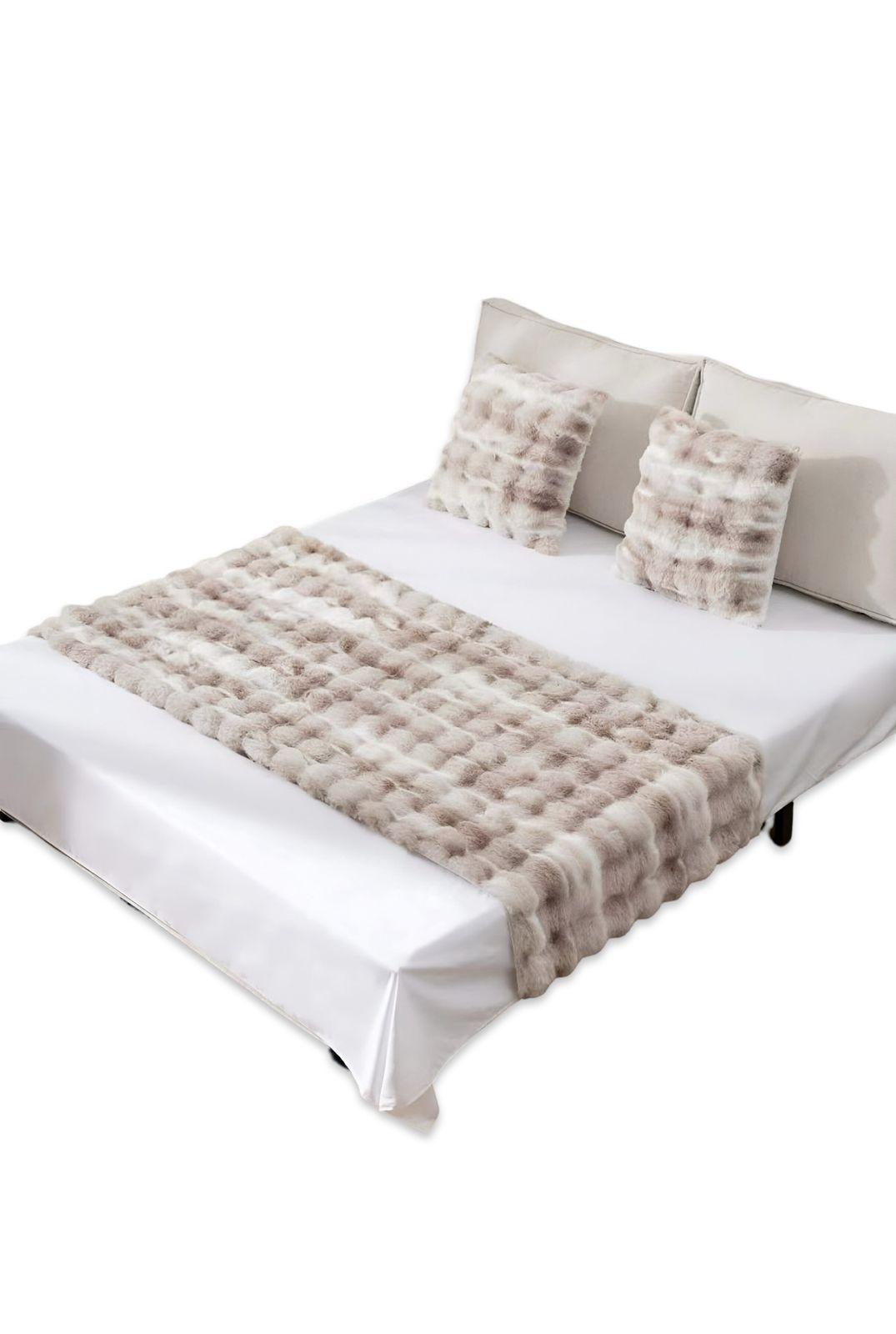 PIECERA DE CAMA DECORATIVA MODELO BURBUJA CAFÉ-0