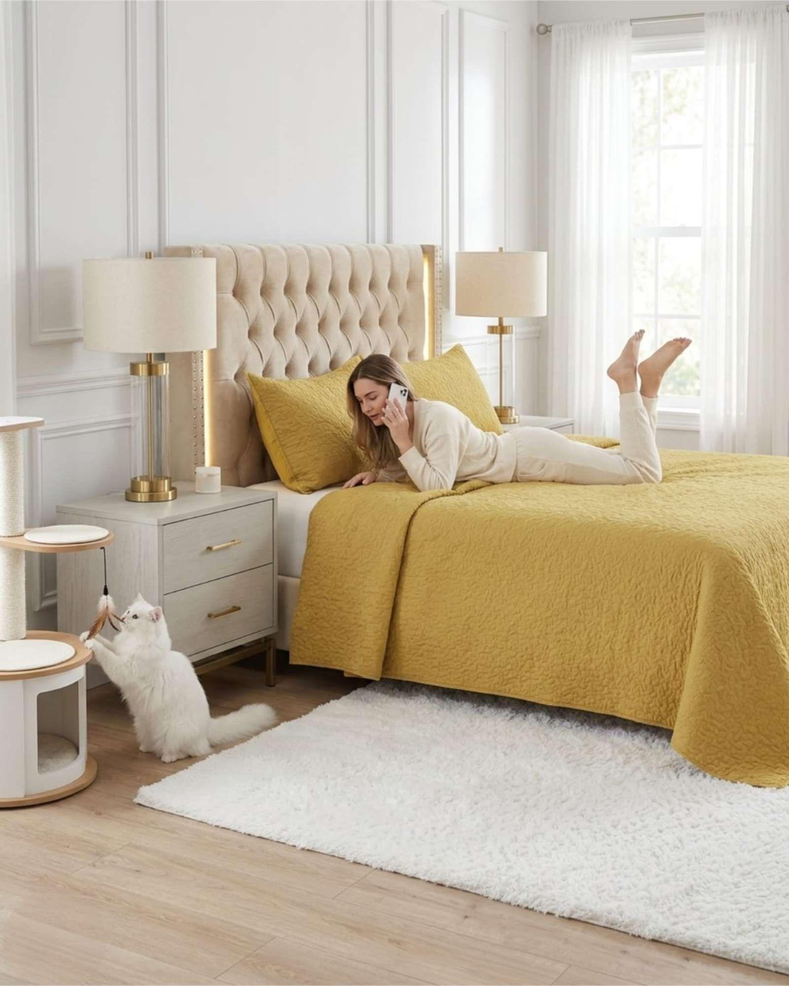 Cubrecama Quilt Verano King Delgado Texturizado Set Con Fundas a7-2
