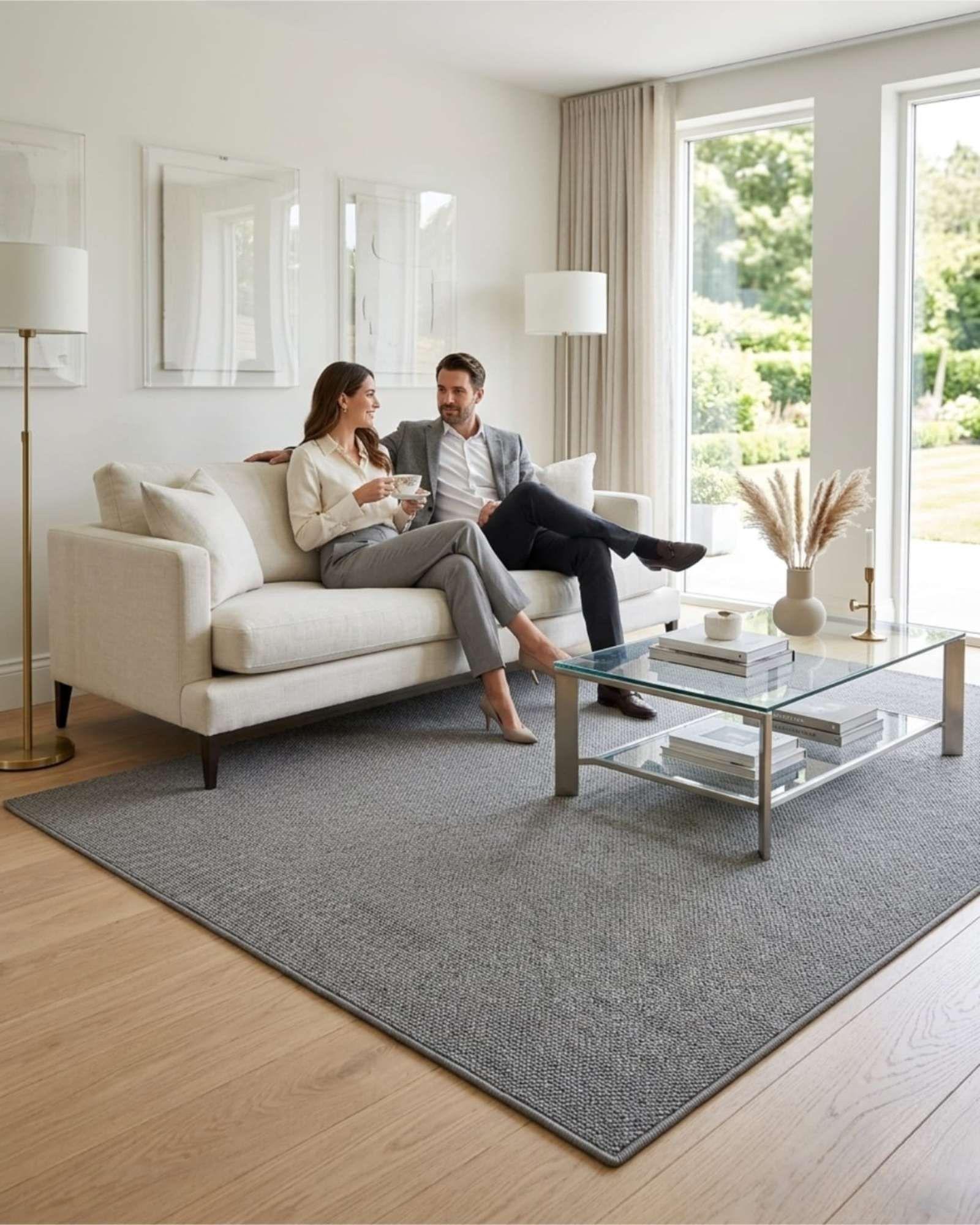 Alfombra Resistente Tejida cuadrada modelo Piña 160X200 gris-3