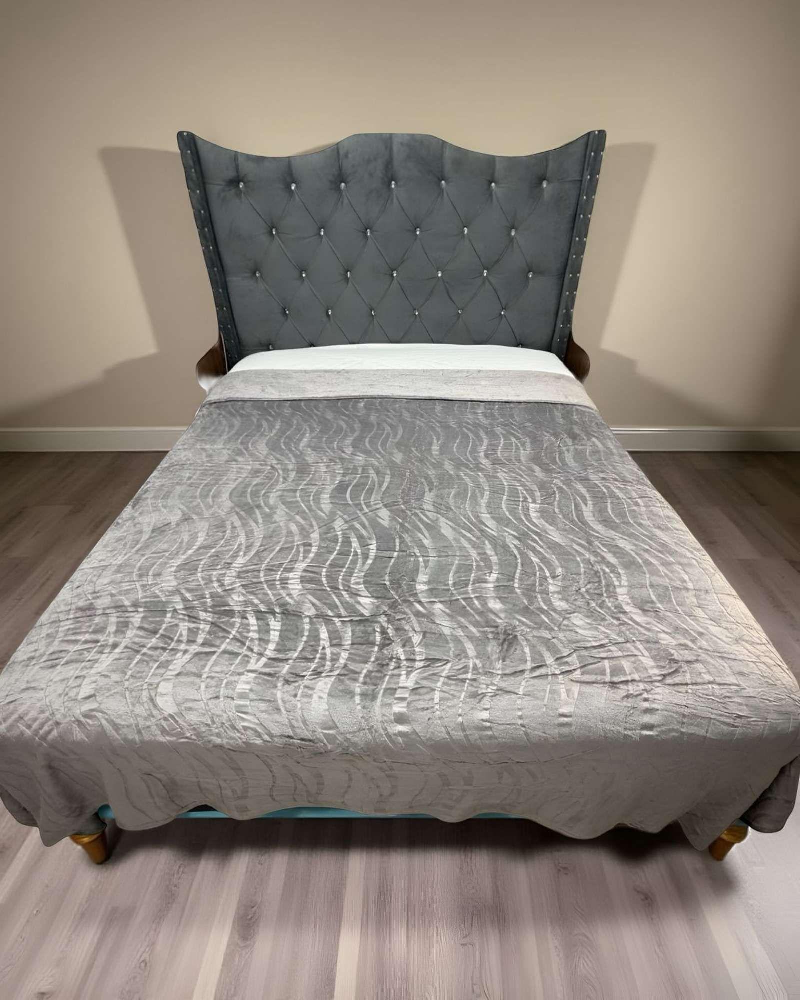 Mantas Frazada de Plush con Chiporro gris claro-3