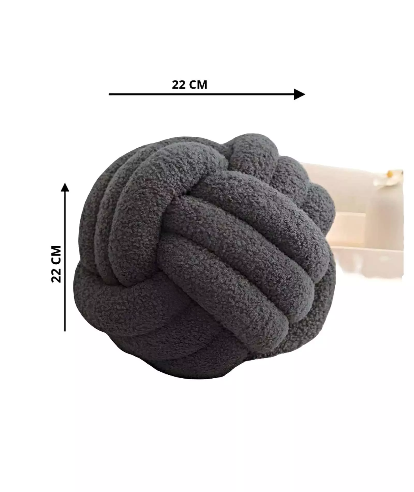 COJIN ELEGANTE NUDO GRIS 22 CM-1