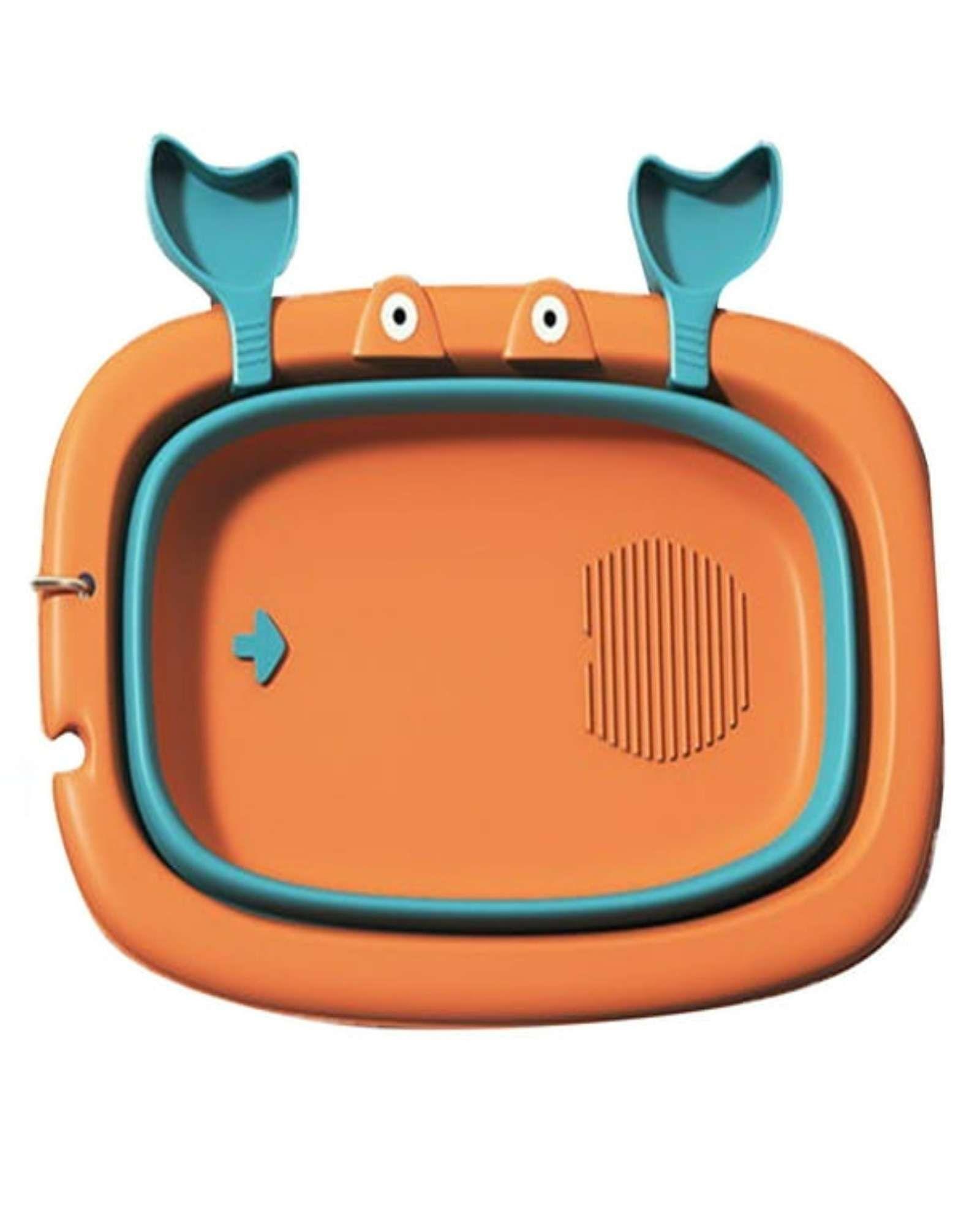 BAÑERA TINA BEBE PLEGABLE PLEGABLE CANGREJO NARANJA-2