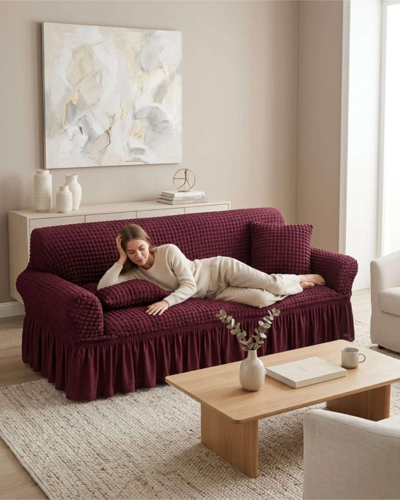 Protector De Sillón Turco 3 Cuerpos Diseño Elegante m5-2