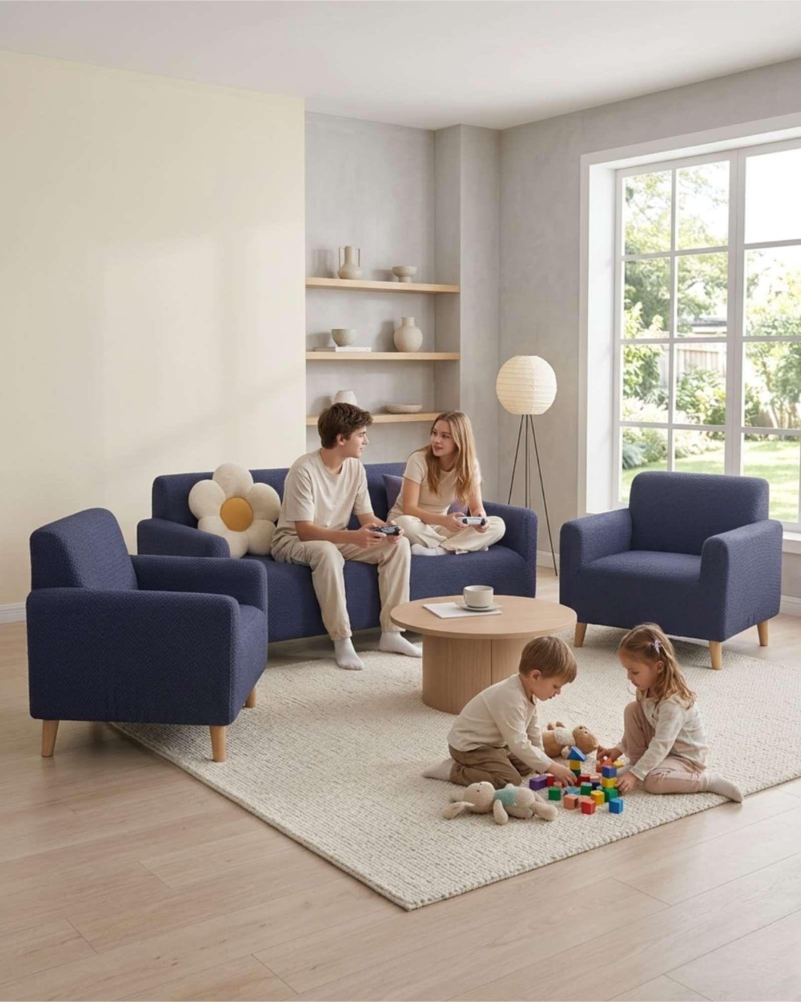 Juego de Cubre Sillón 3+1+1 Texturizado Premium - Ajuste Perfecto 06-2