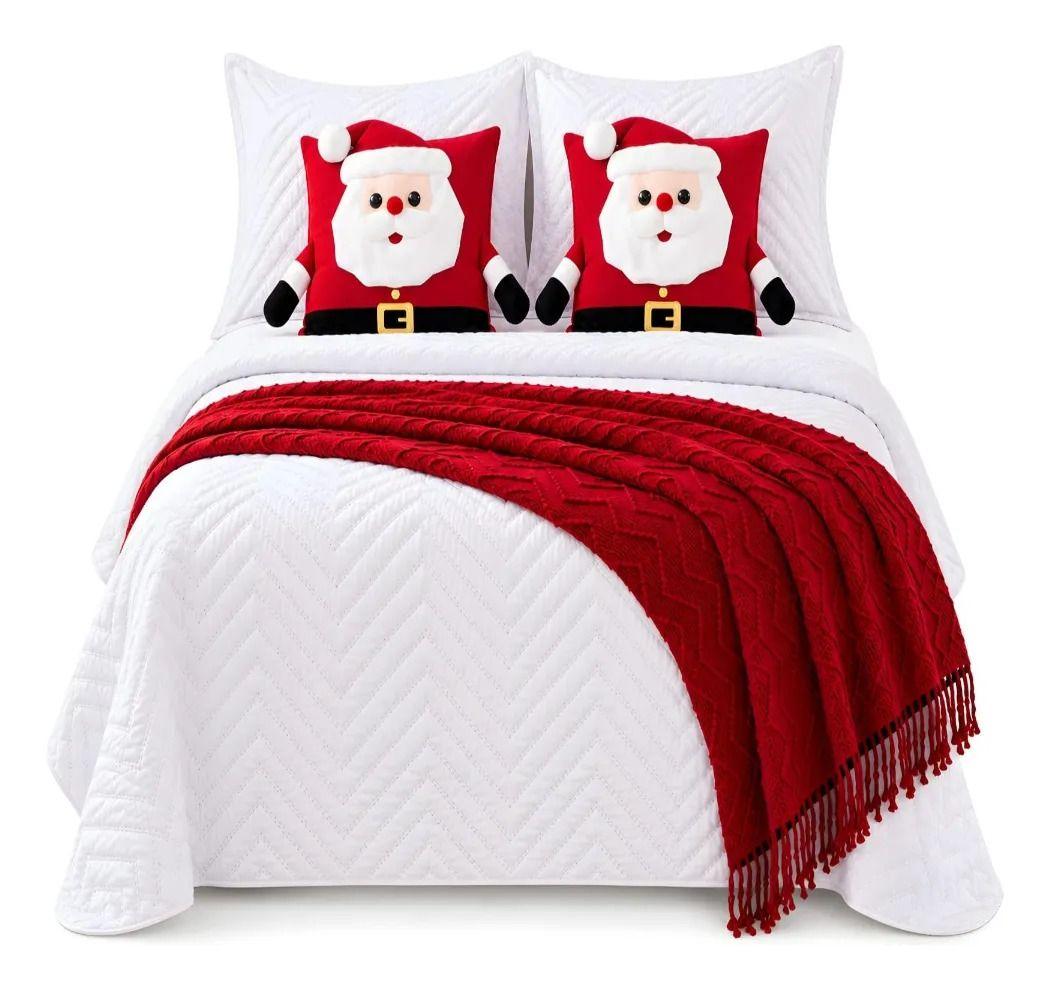 Set de Cama Navideño con Cubrecamas y 2 Fundas de Cojin King m20-2