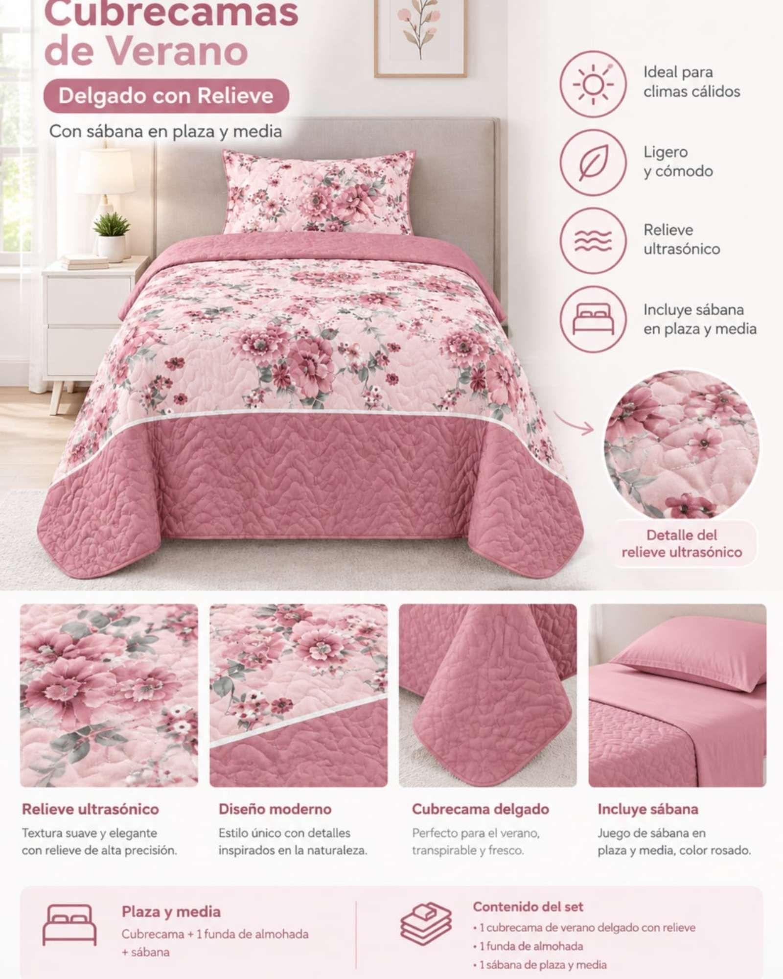 Quilt Cubrecama De Verano Delgado Plaza Y Media Mas Sabanas m4-4