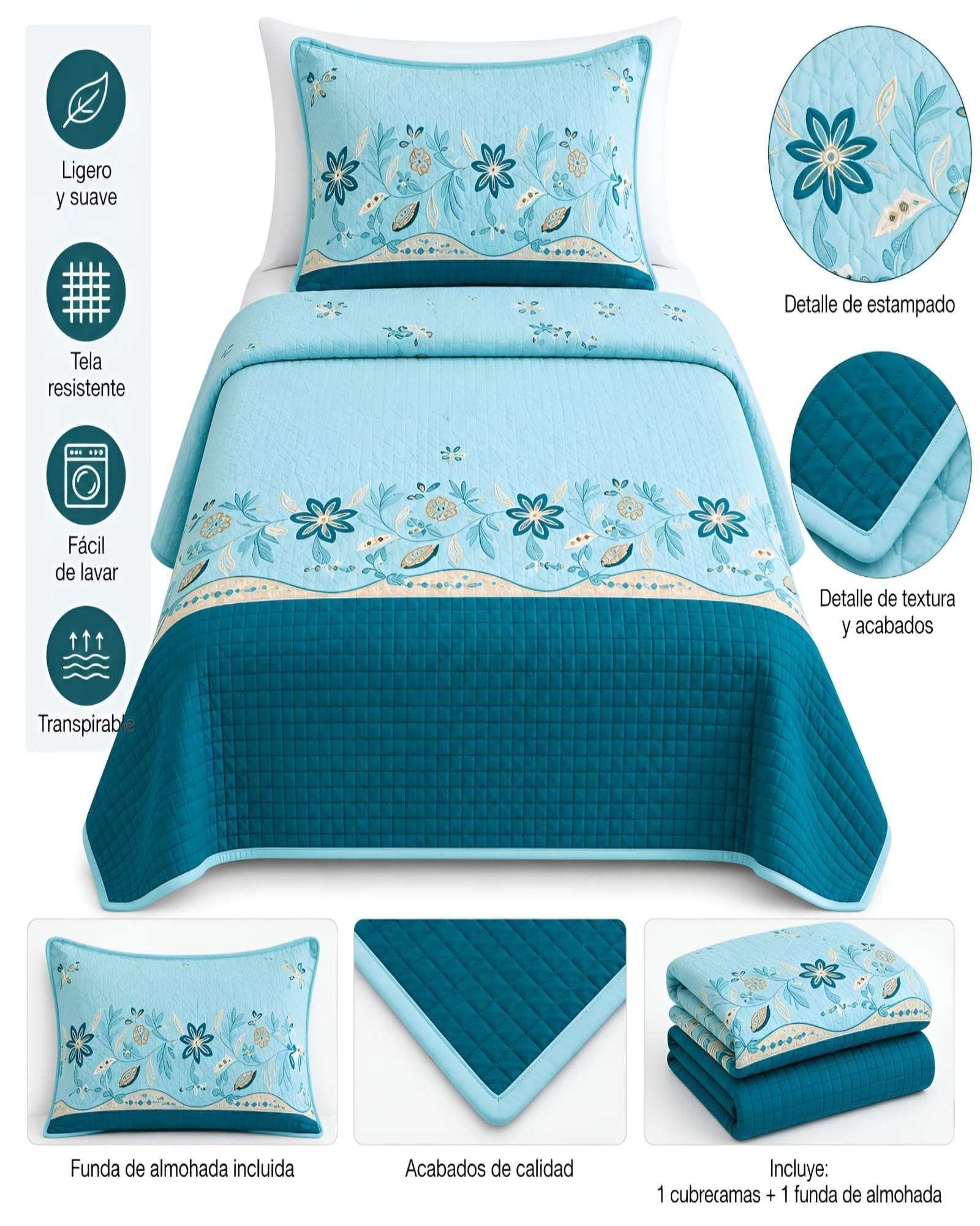 Cubrecamas Quilt De Verano Plaza y Media Ligero Y Transpirable Mas Almohada m20-4