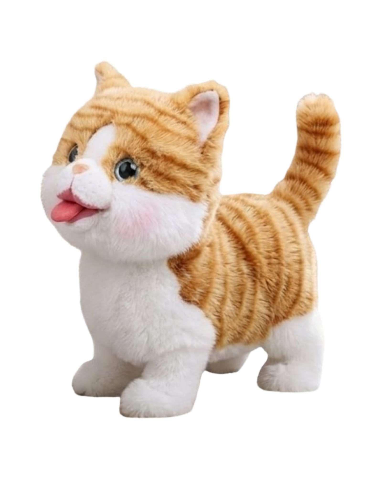 Gatito Interactivo Tierno Camina y hace  Miau Real  El Compañero Perfecto color beige-2