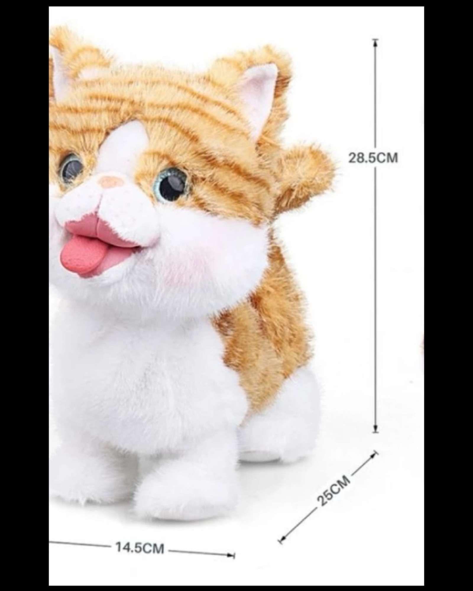 Gatito Interactivo Tierno Camina y hace  Miau Real  El Compañero Perfecto color beige-3