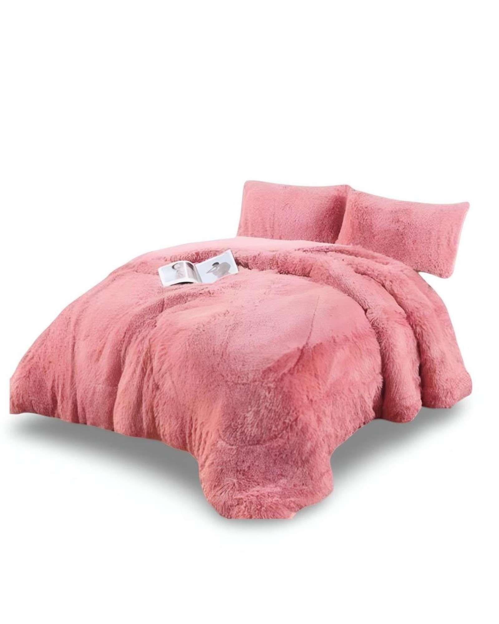 COBERTOR ELEGANTE CHIPORRO UNICOLOR PELUDO DE INVIERNO PLAZA Y MEDIA S63-0