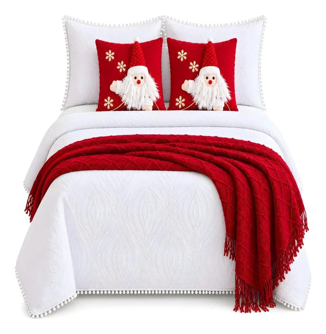 Set de Cama Navideño con Cubrecamas y 2 Fundas de Cojin 1.5 Plaza m14-2