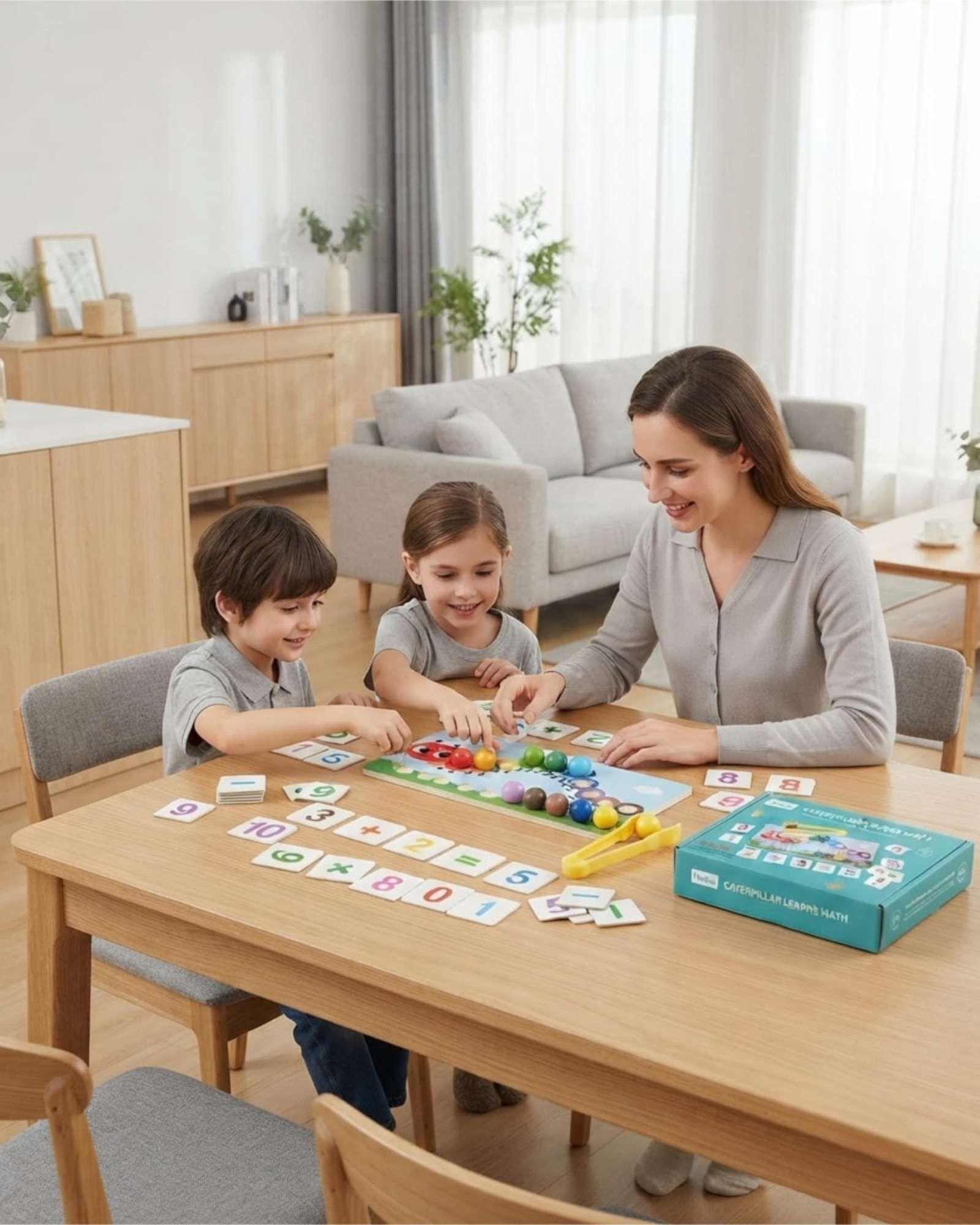 Juego Didactico Tablero De Madera Con Pinzas Cuentas Y Numeros -0