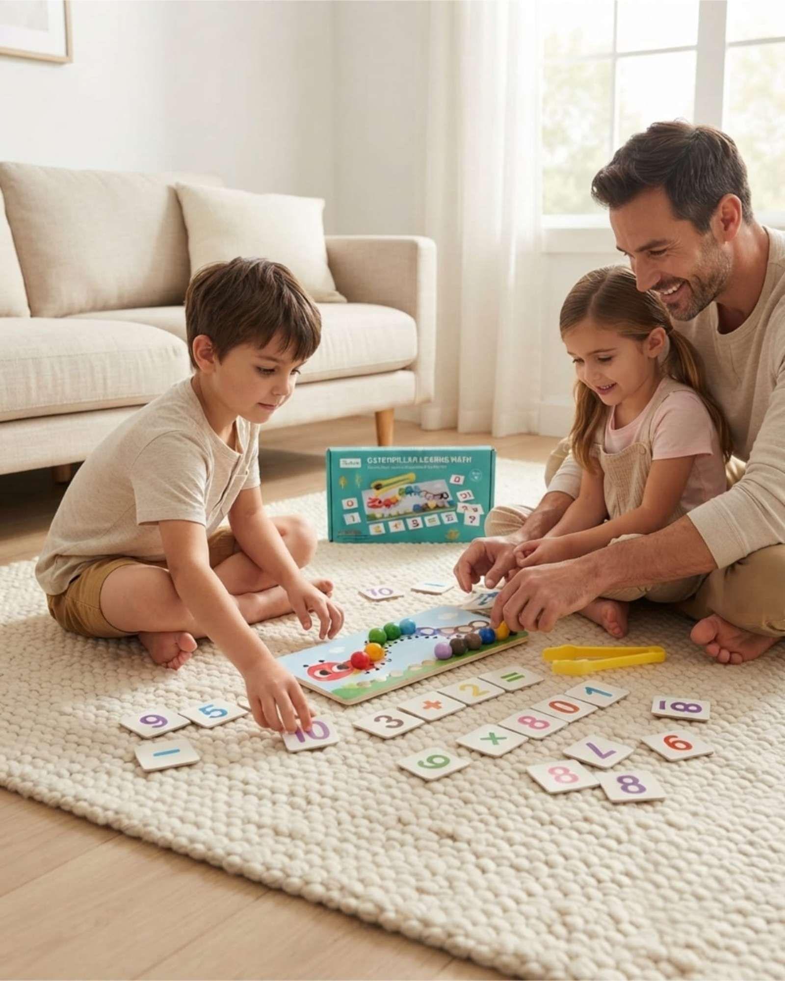 Juego Didactico Tablero De Madera Con Pinzas Cuentas Y Numeros -2