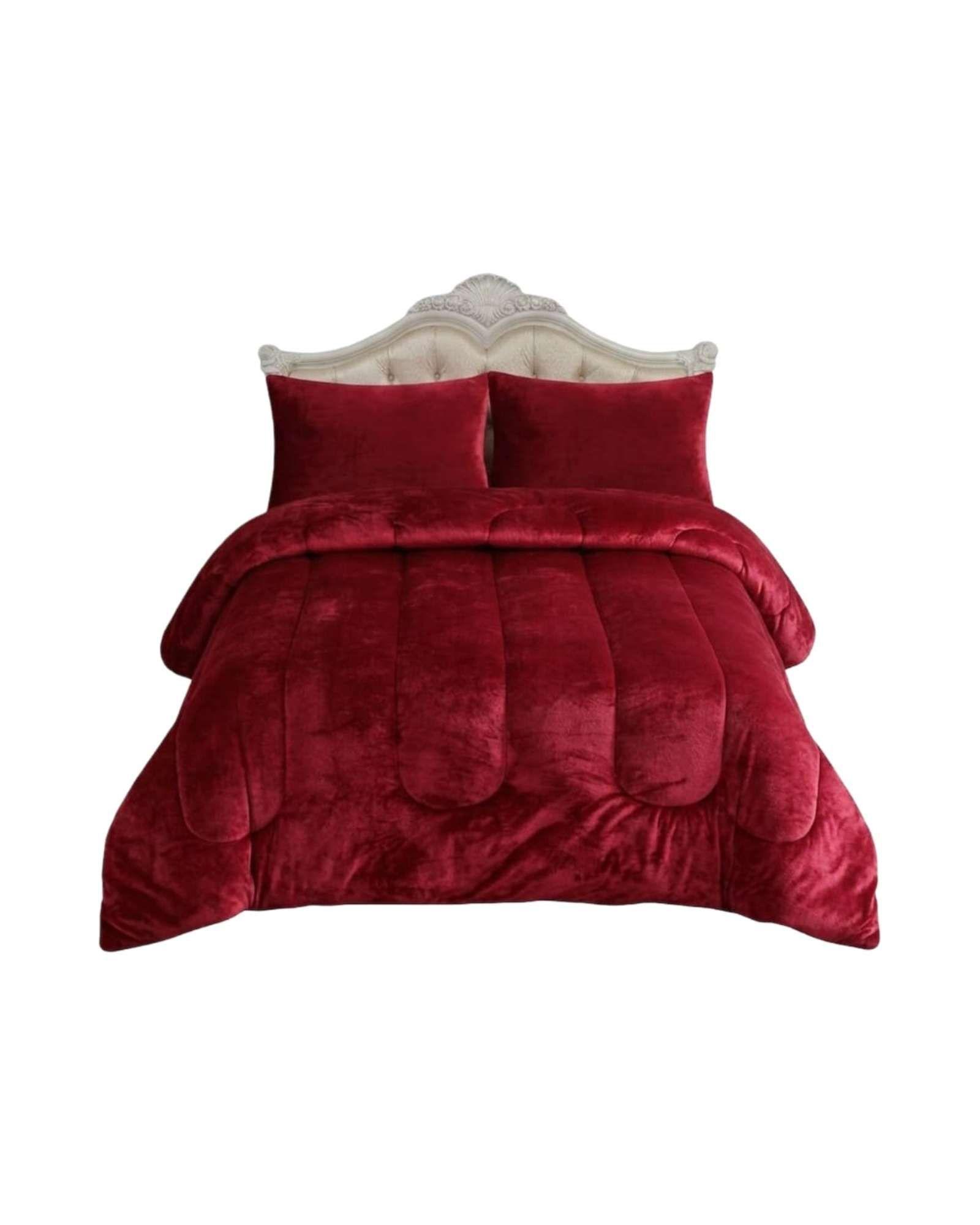 Cubrecama de Plush con Chiporro Diseño Ondas king / Super king burdeo-2