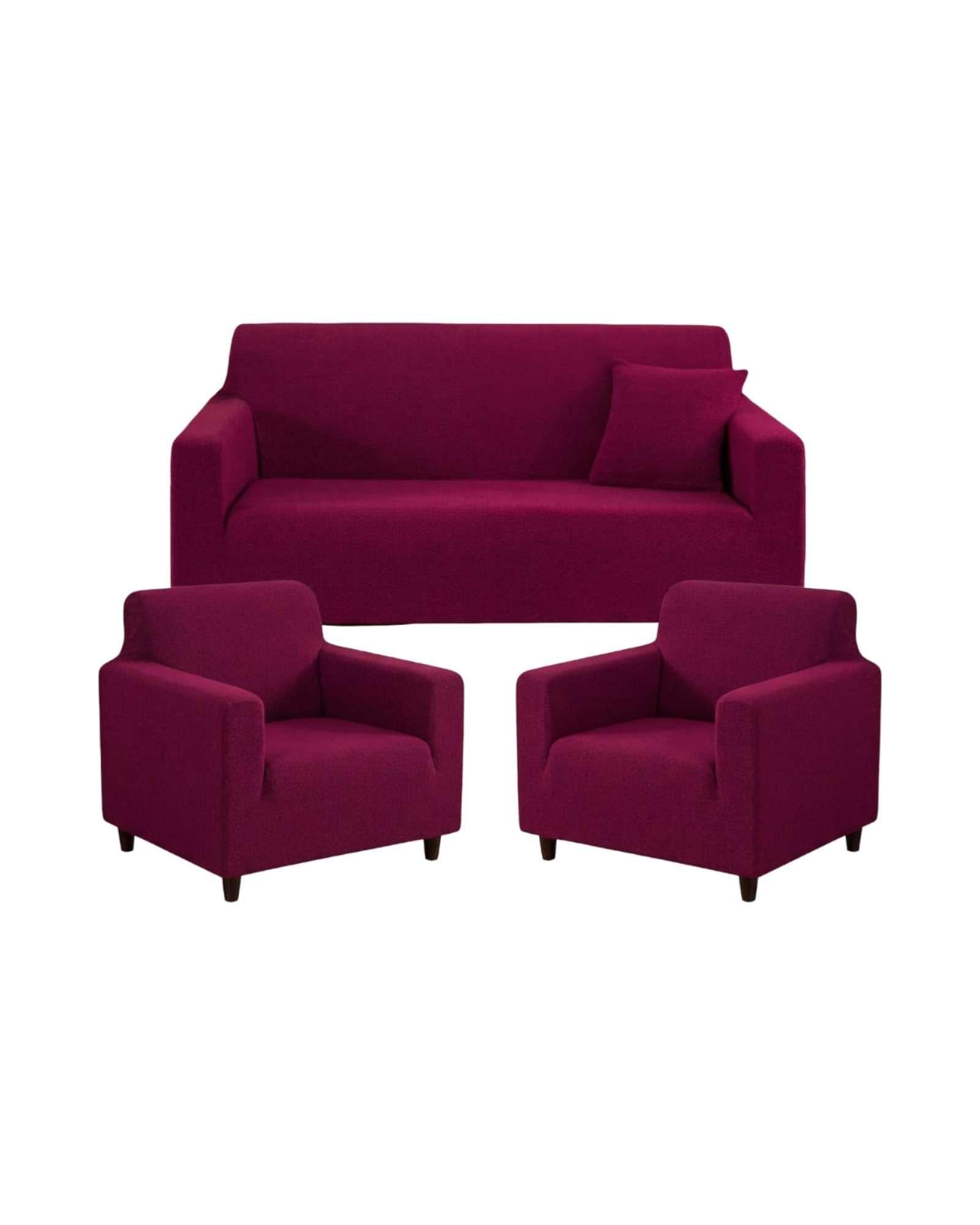 Pack Fundas Elásticas 3+1+1 para Sofá Tipo T - Tela Spandex Texturizada 06-4