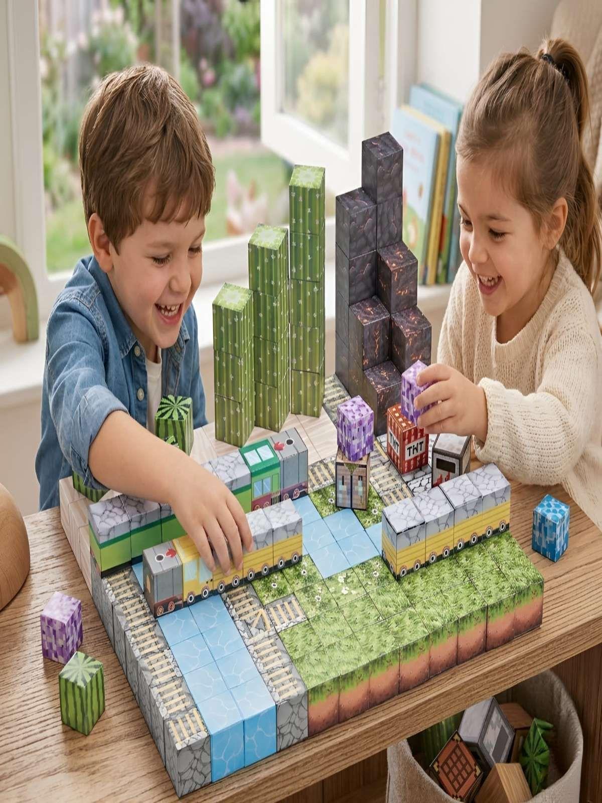 Set Bloques Magnéticos de Construcción 169 Piezas Estilo Minecraft-1