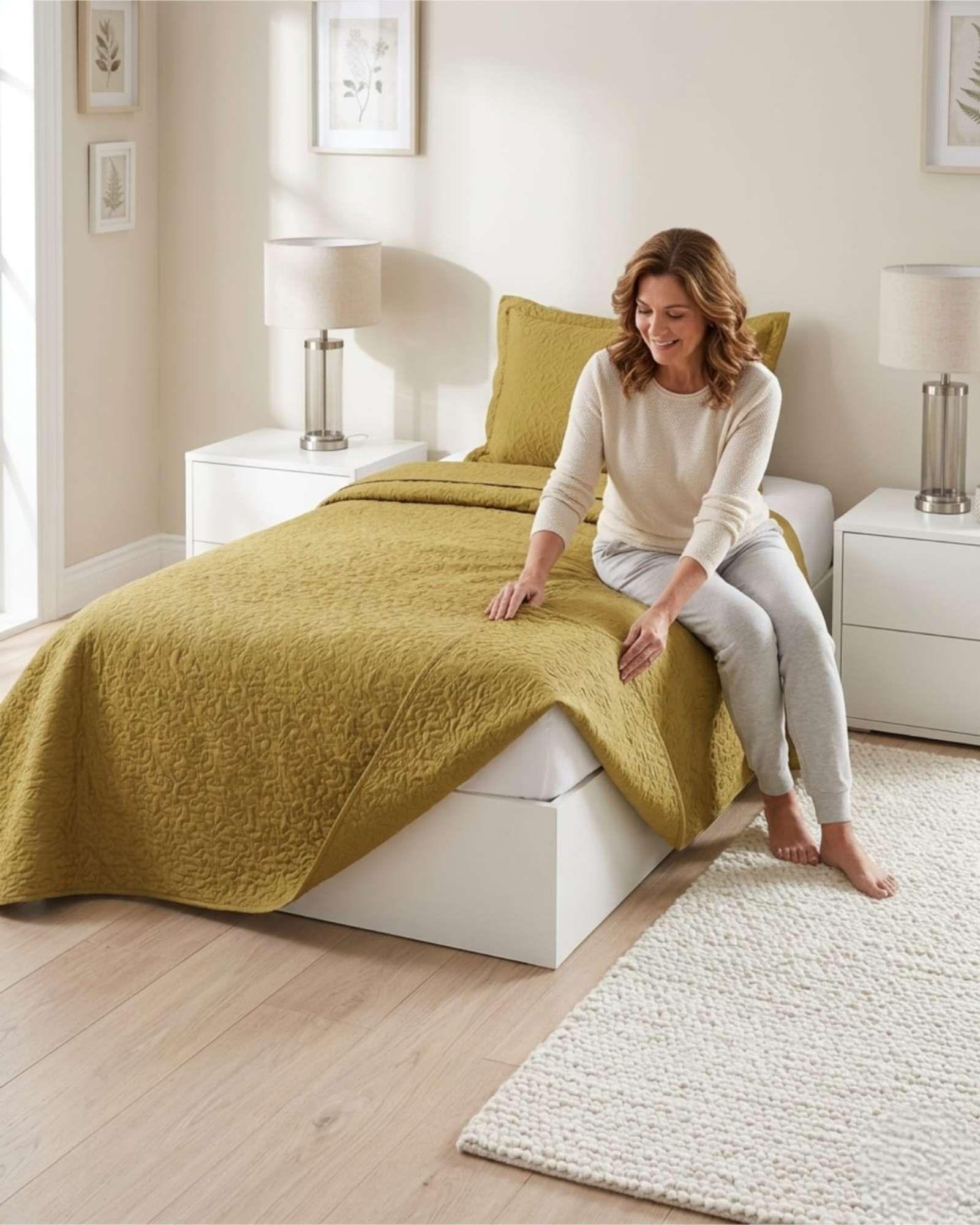 Cubrecama Quilt Verano Plaza y Media Delgado Texturizado Set Con Fundas a2-4