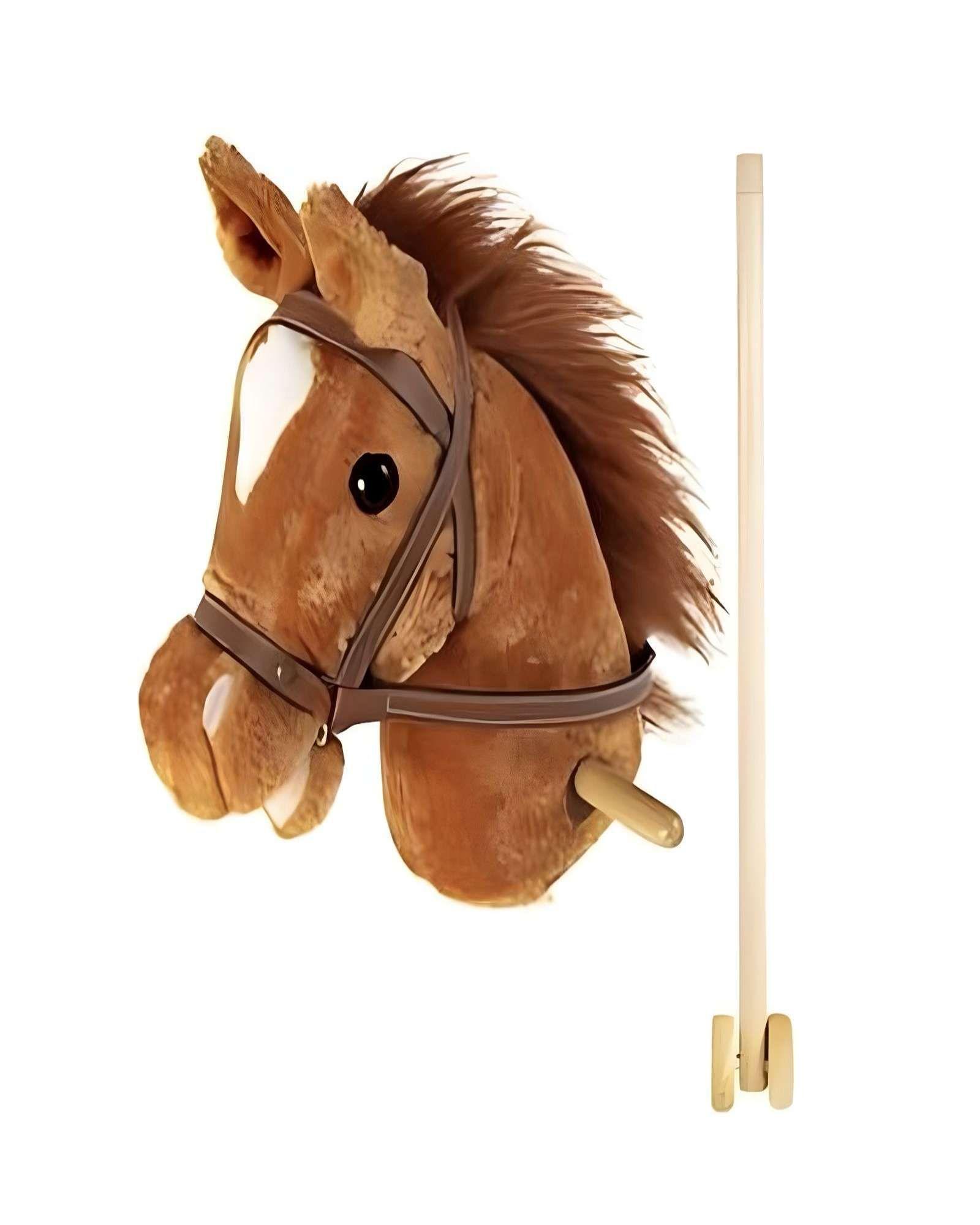 Caballo Bastón de Madera con Sonido Café-0