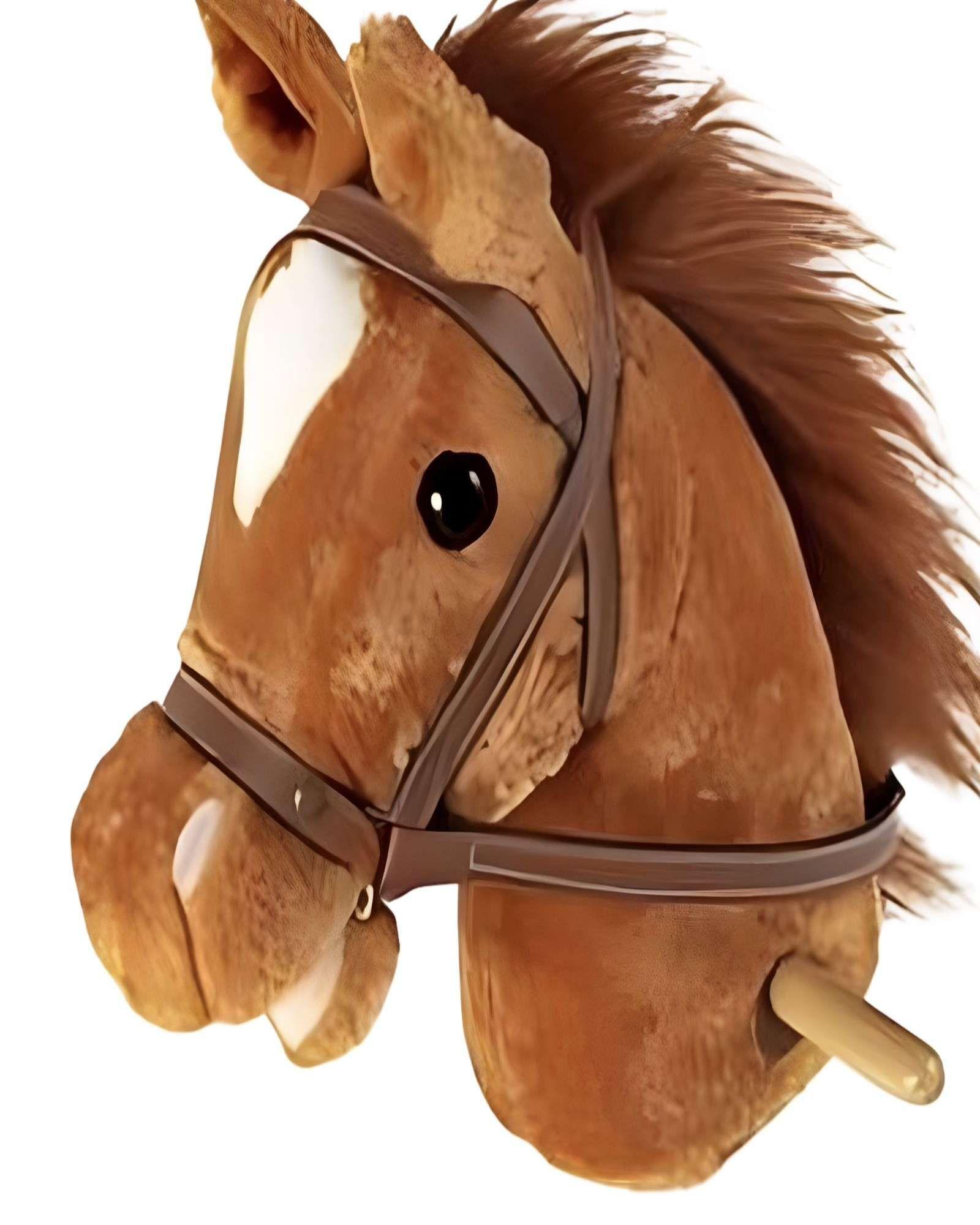 Caballo Bastón de Madera con Sonido Café-1