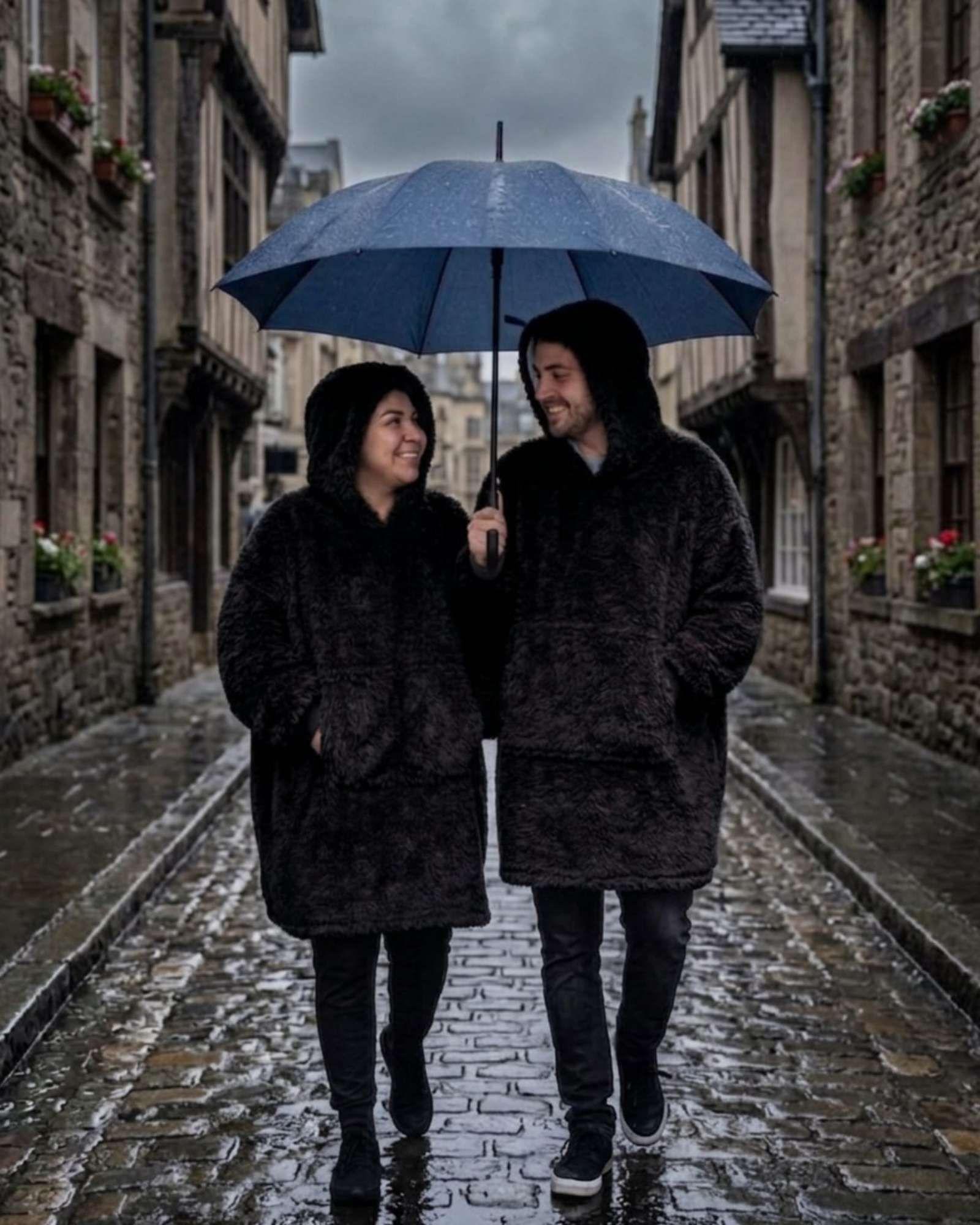 Manta Polerón Hoodie Gigante con Chiporro Sherpa Unisex Térmico A1-2