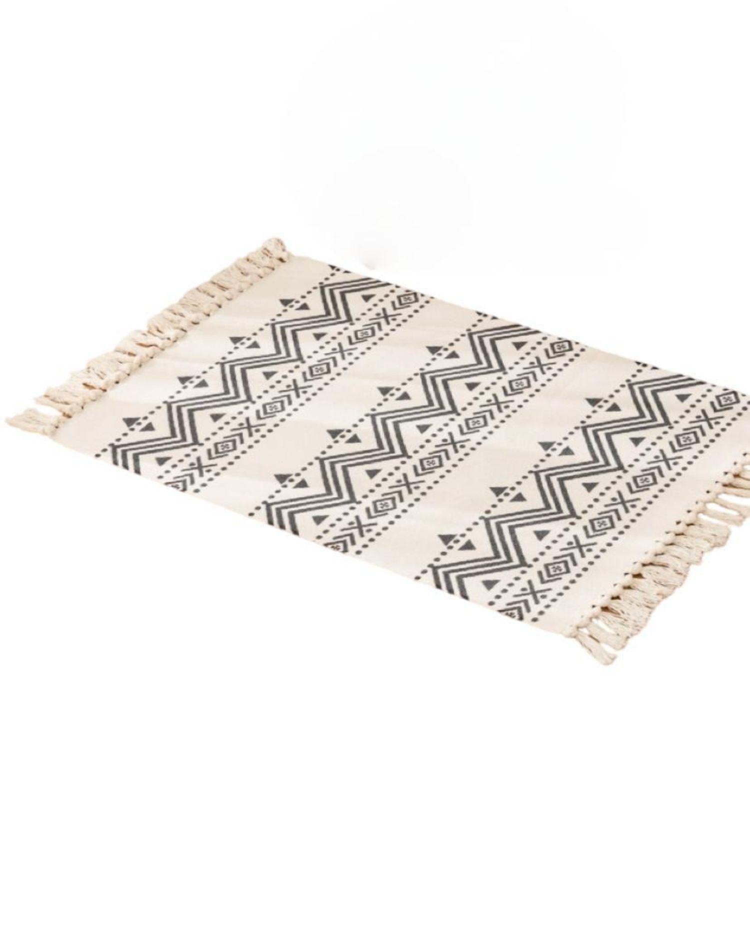 Alfombra de Lino 60x90 cm para Bajada de Cama 4n01-0