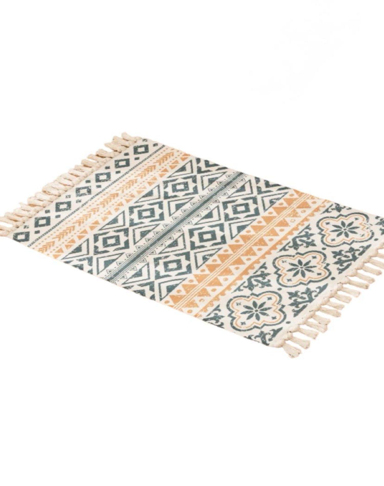 Alfombra de Lino 60x90 cm para Bajada de Cama 4n01-0