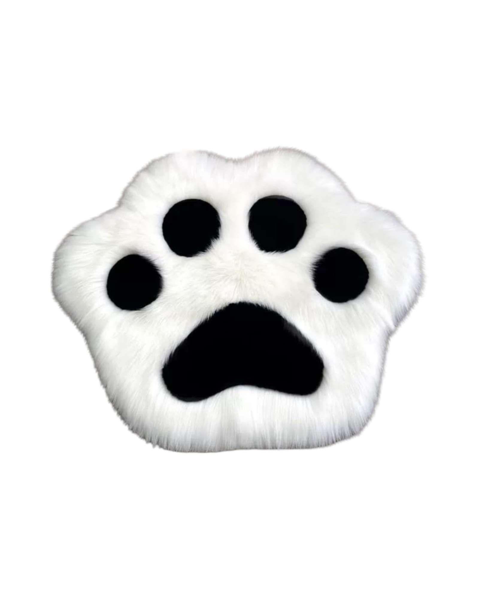 Alfombra Decorativa Forma Pata Gato Suave 70x80cm color blanco-2