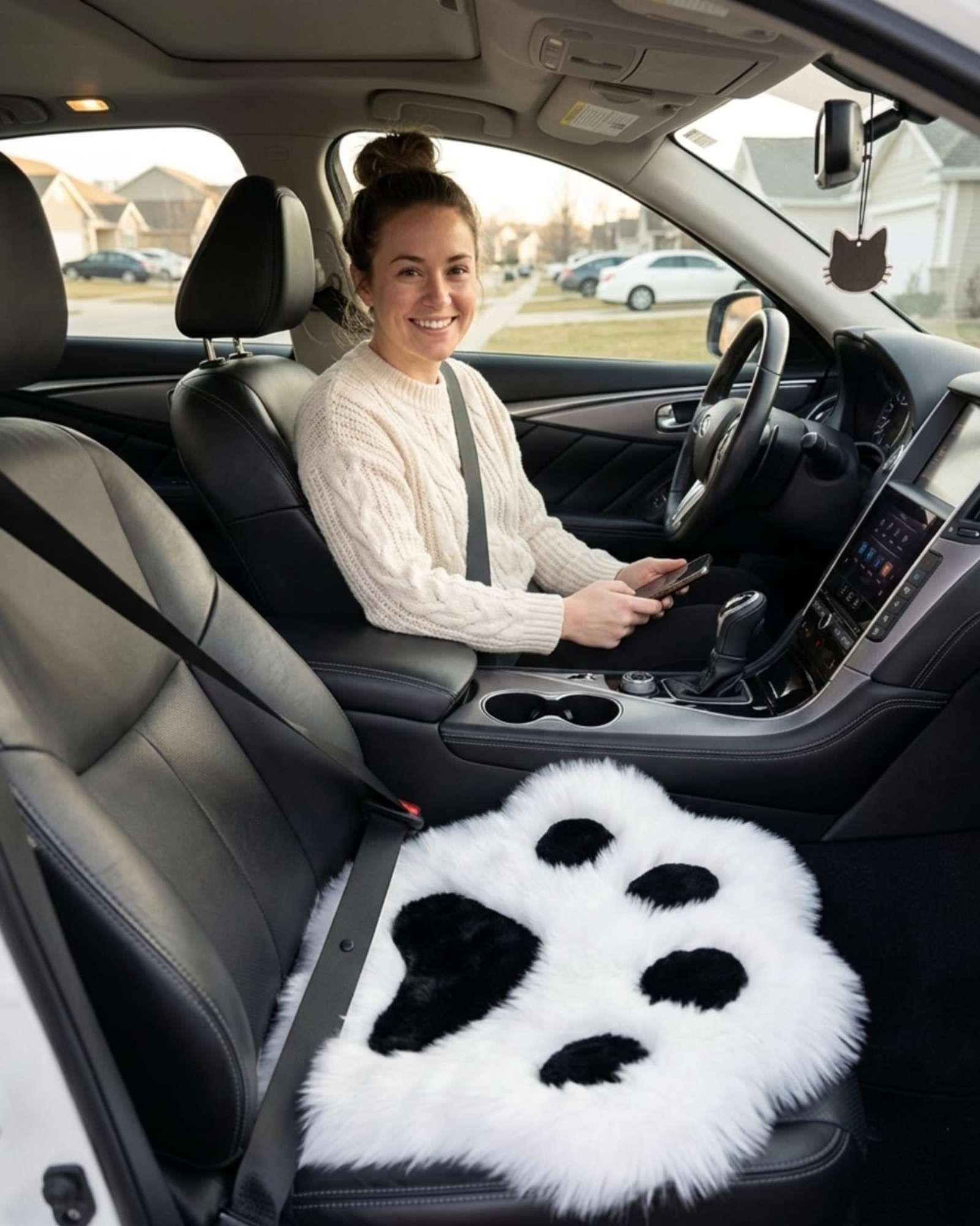 Alfombra Decorativa Forma Pata Gato Suave 70x80cm color blanco-4