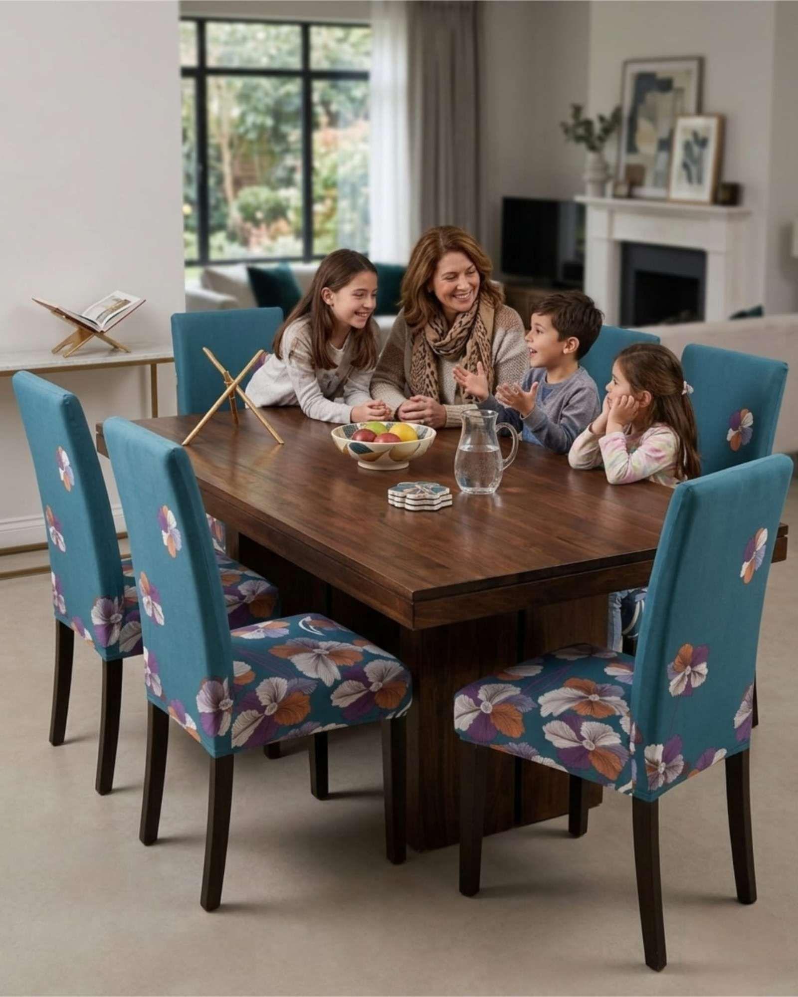 JUEGOS DE 6 FUNDAS PARA SILLAS  CON DISEÑO ELASTICO M7-2