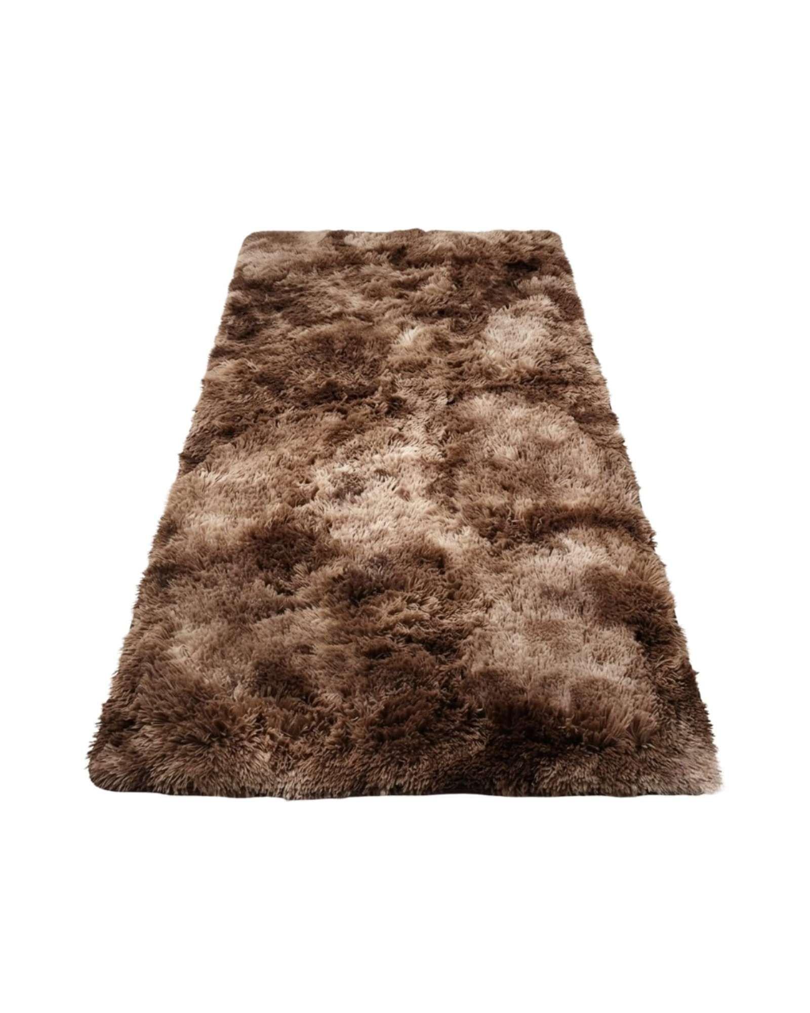 Alfombra Pasillera Shaggy 60x200 cm Pelo Largo Suave café-2