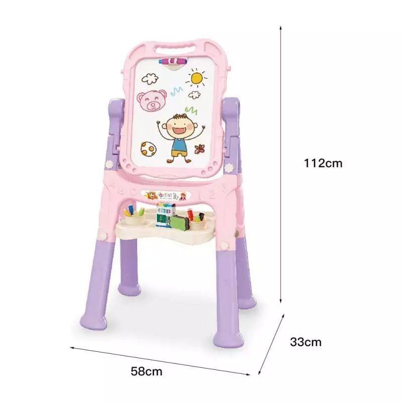 PIZARRA MAGNÉTICA DOBLE CARA PARA NIÑOS ROSA-1