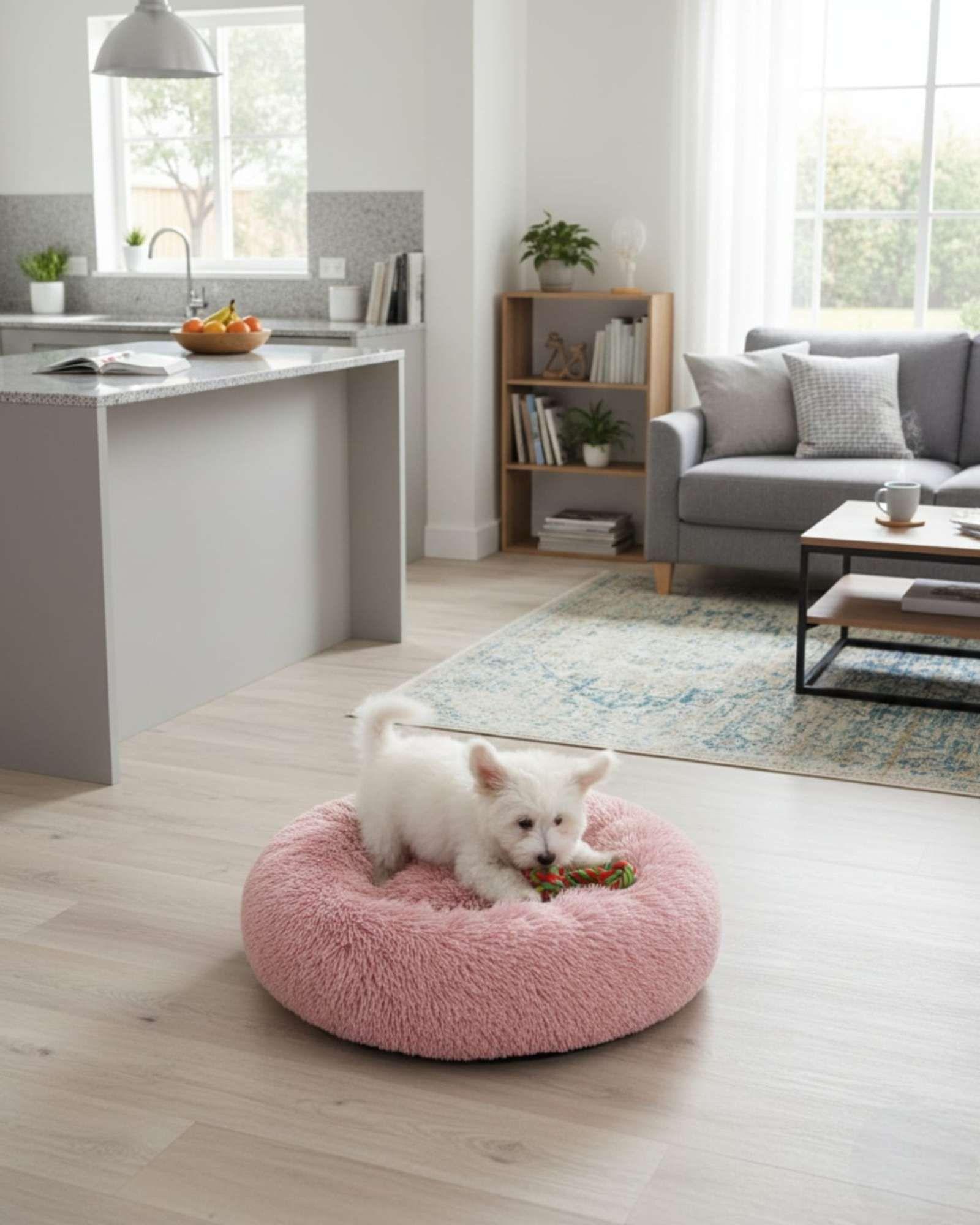 Cama Acolchada de Alta Densidad para tus mascotas 50 cm rosa-4