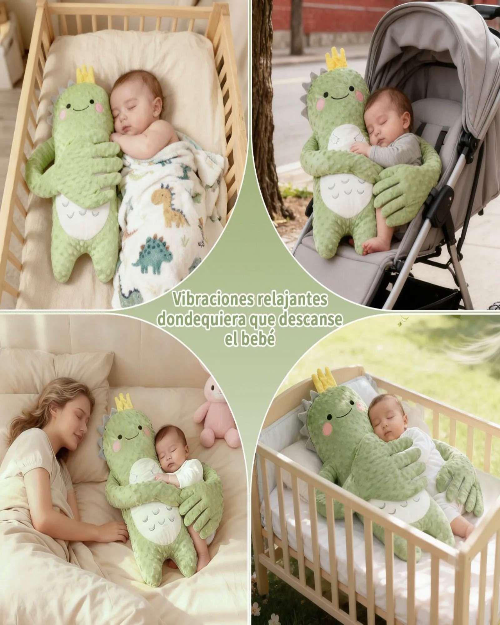 Peluche Palma Calmante Para Bebé Dinosaurio Verde-2