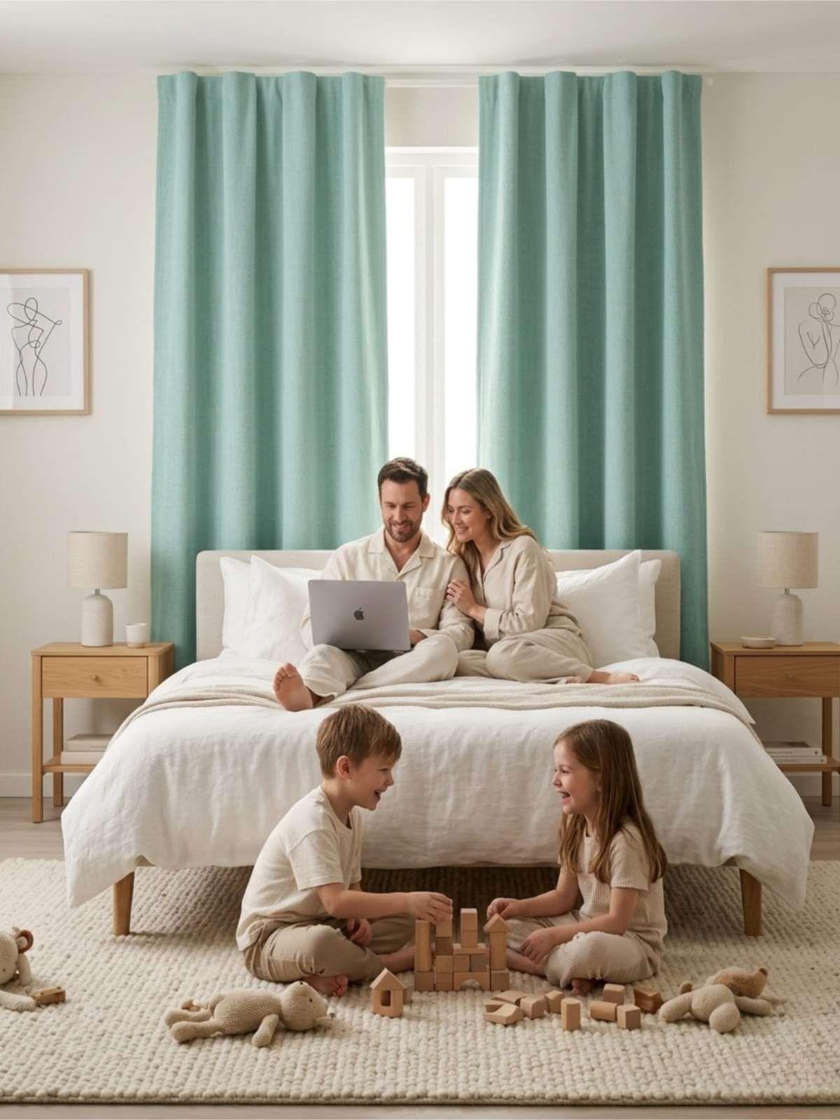 Set de Cortina Blackout mas vicillo 140x220 cm verde-1