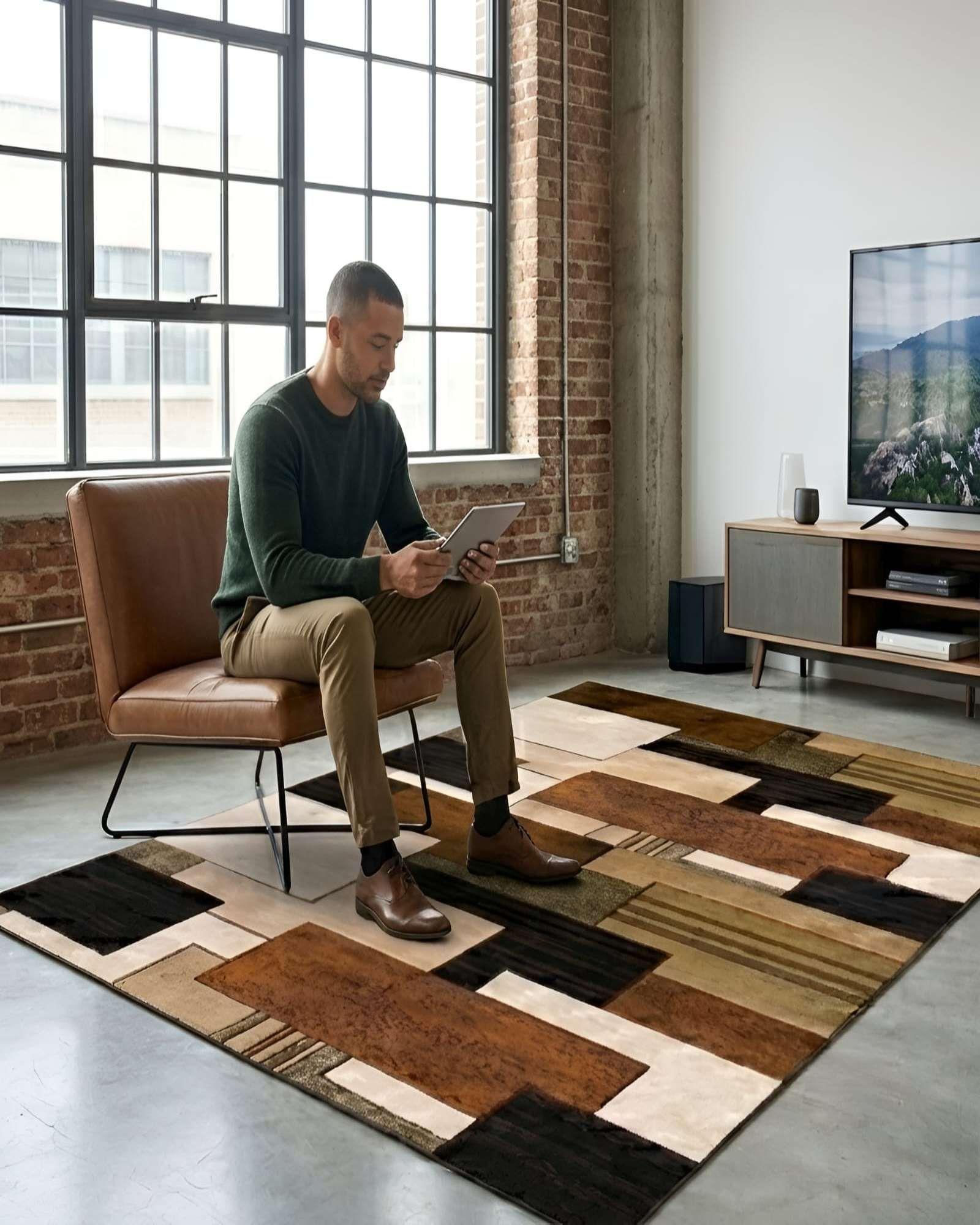 Alfombra de Diseño Geométrico Contemporáneo 160cmx200cm 02-2