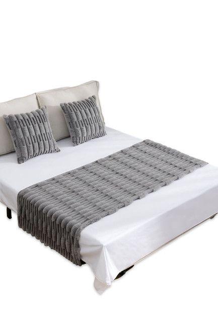 JUEGO DE PIECERA DE CAMA MAS 2 COJIN CON FUNDAS MODELO BAMBÚ GRIS-2