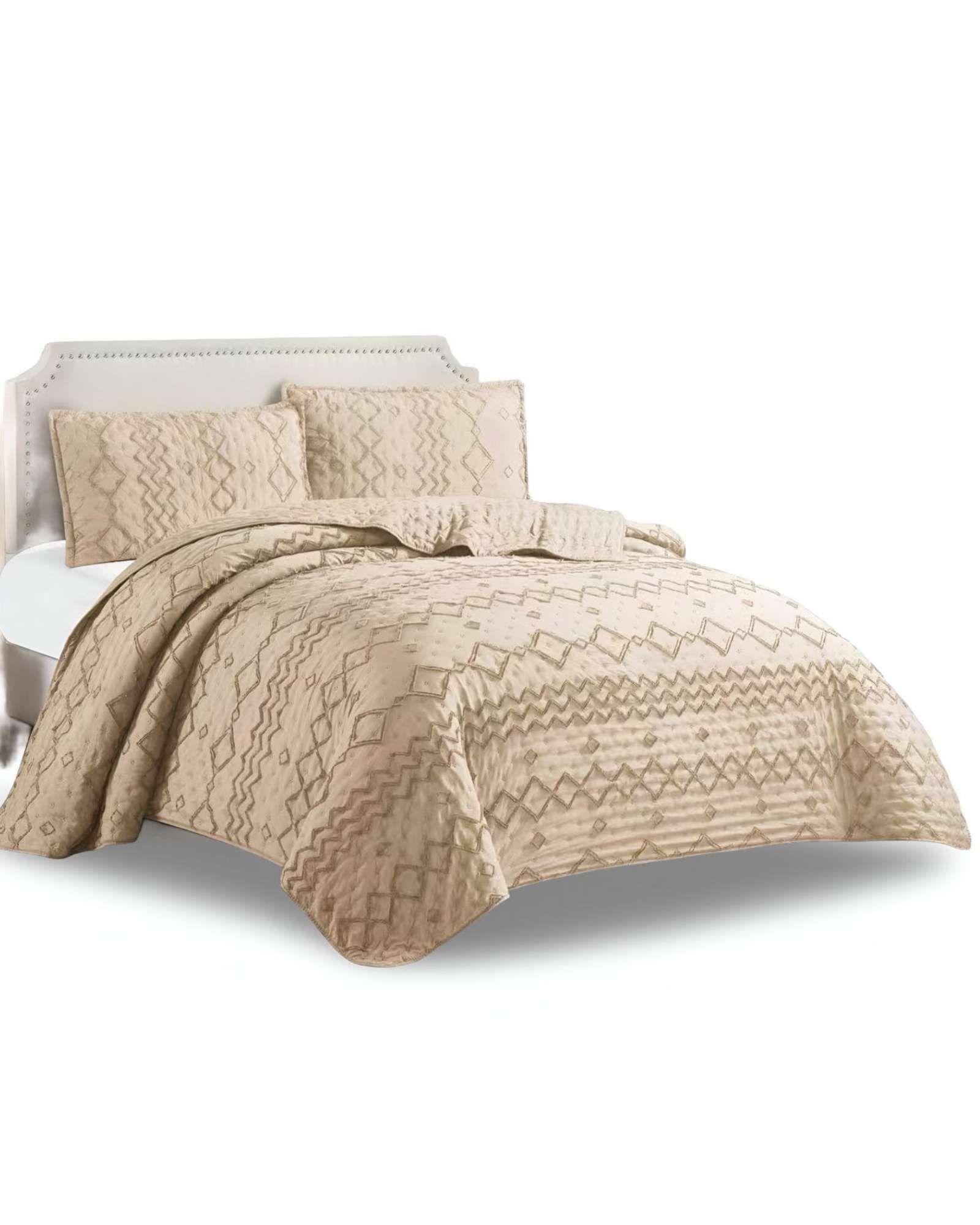 CUBRECAMA QUILT TUFTING DE LUJO SUAVE PLAZA Y MEDIA t03-0