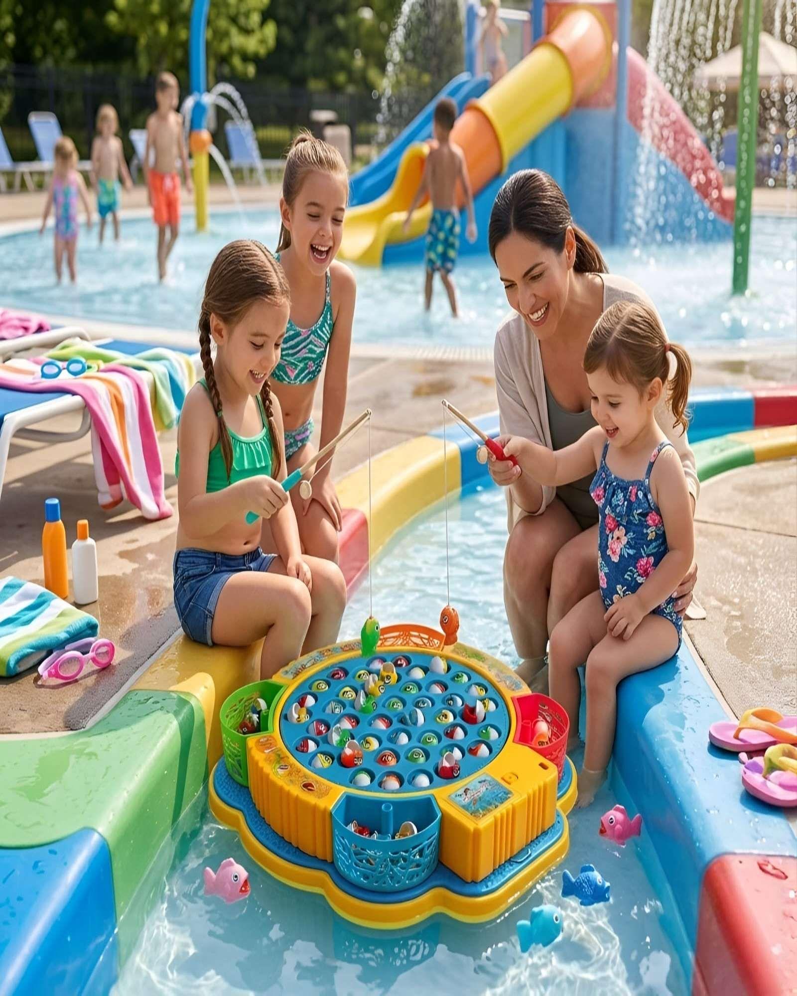 Juego de Pesca Musical Infantil Fishing Fun con Base Giratoria y Accesorios-4