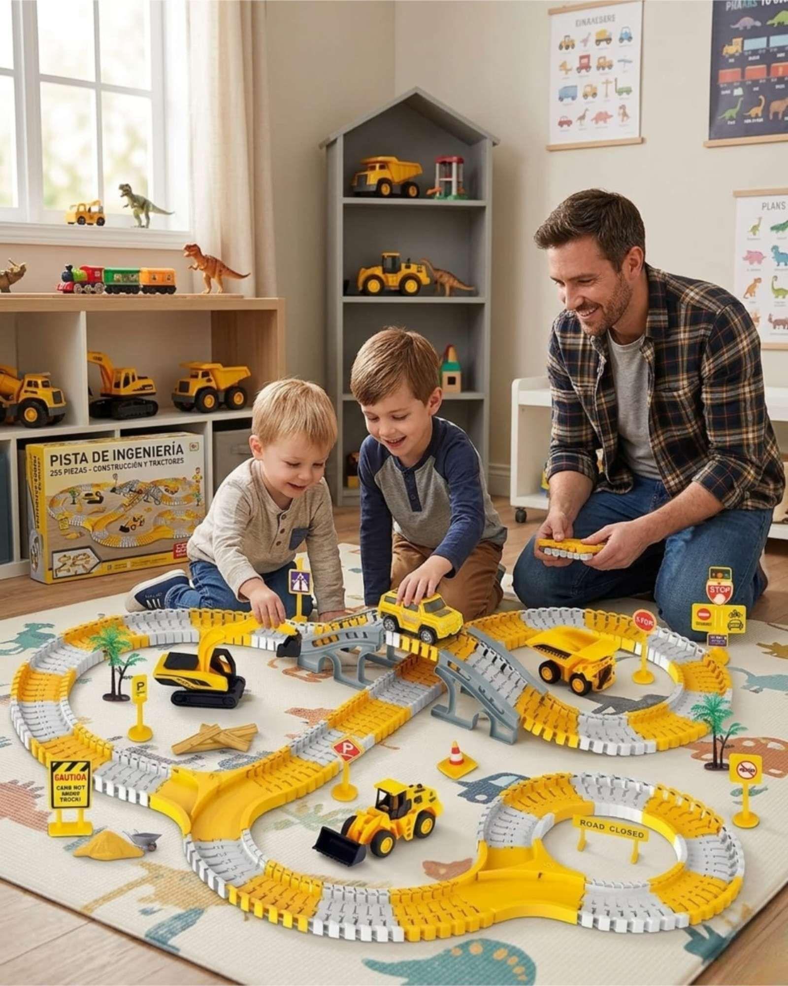 Pista de Juguete Camiones de Construcción y Tractores 255 Pzs-2