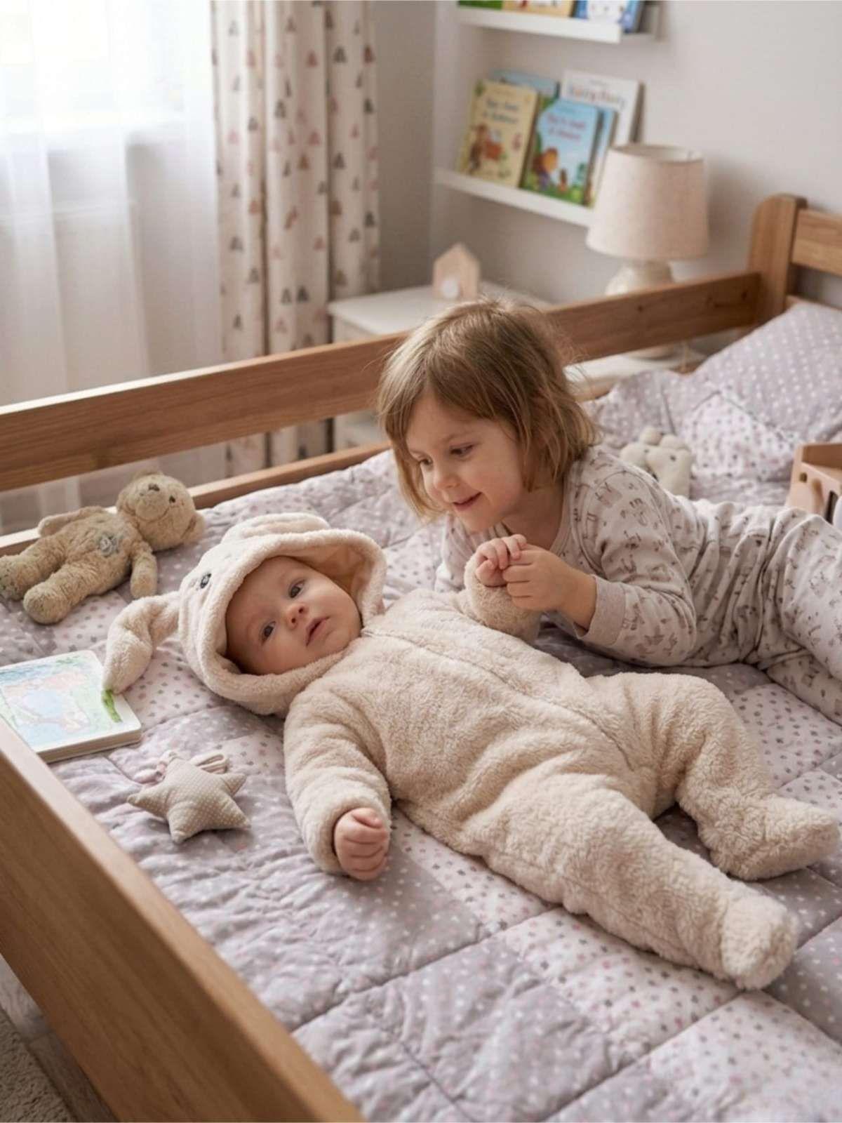 Pijama Enterizo Térmico para Bebé - Peluche Suave 6 a 9 Meses blanco-0