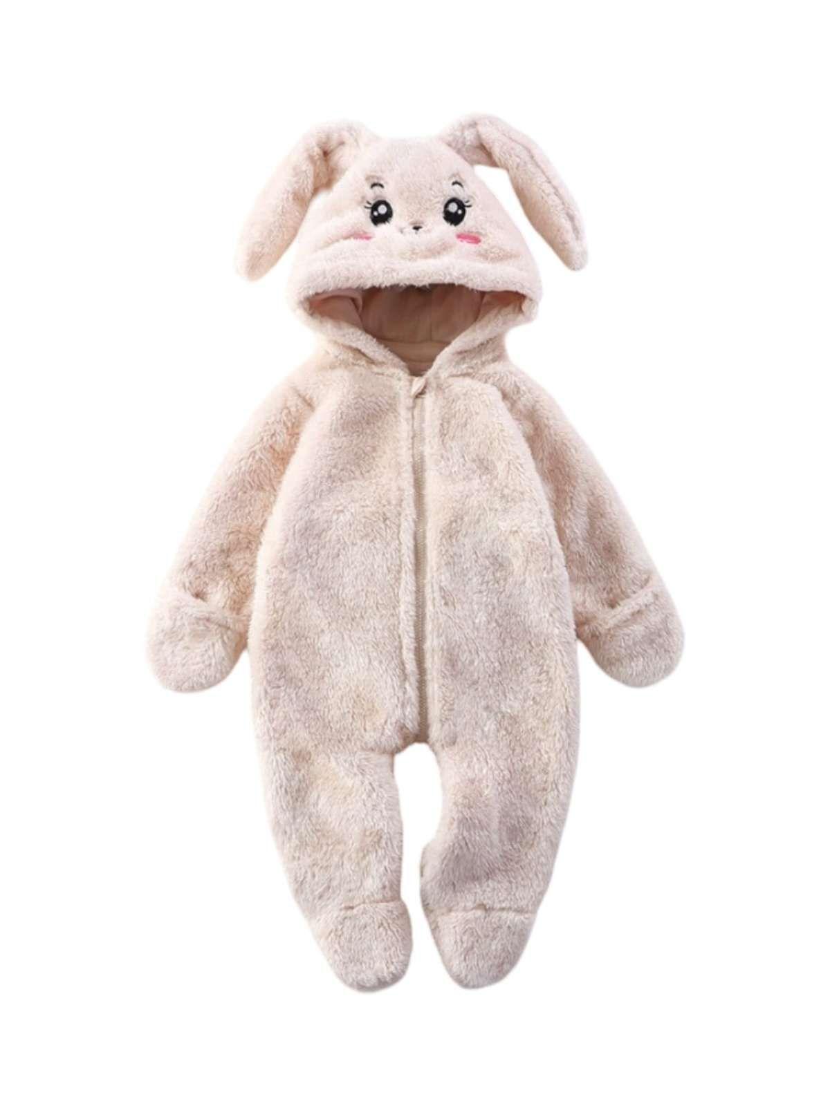 Pijama Enterizo Térmico para Bebé - Peluche Suave 6 a 9 Meses blanco-2