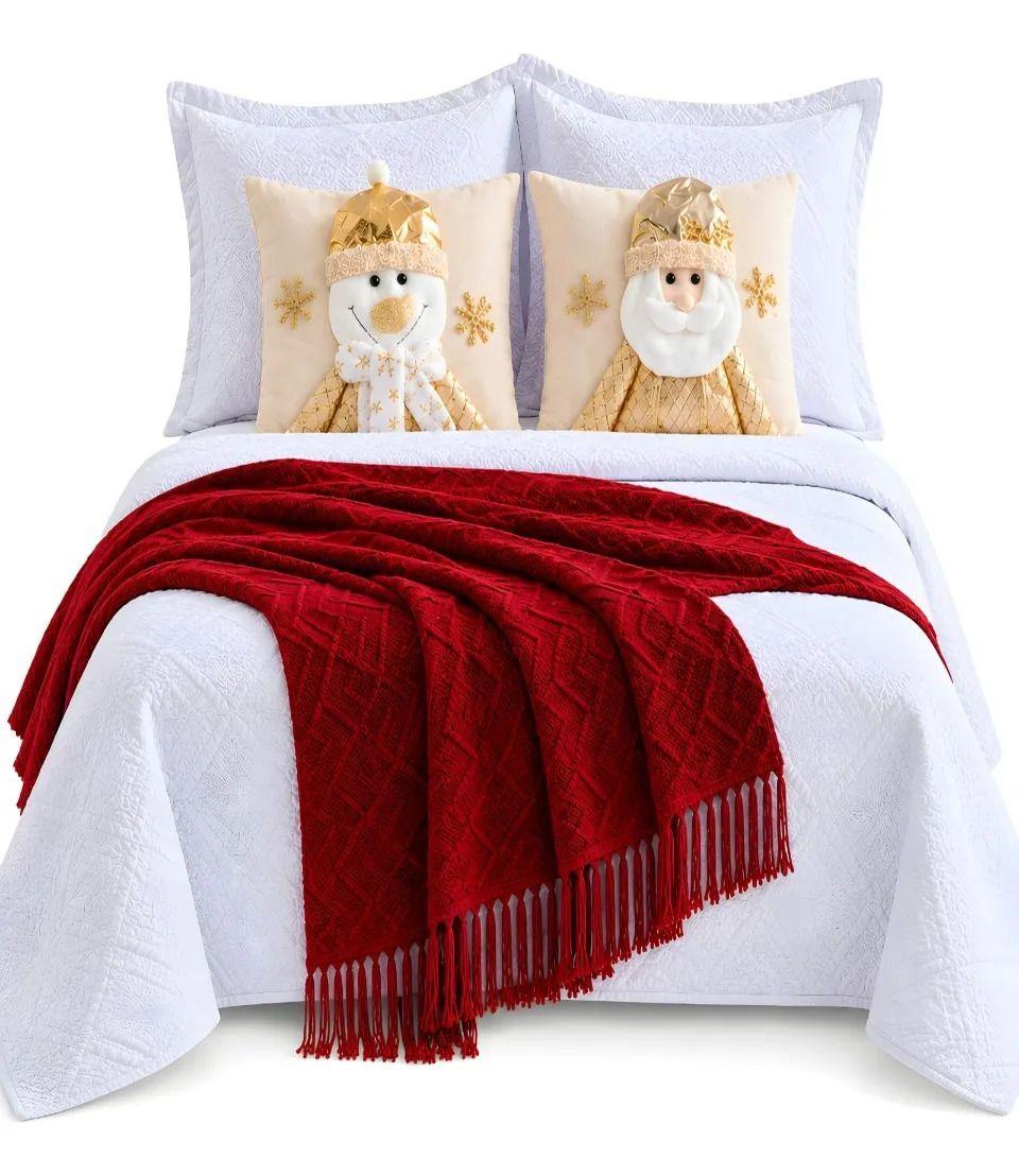 Set de Cama Navideño con Cubrecamas y 2 Fundas de Cojin 1.5 Plaza m8-1