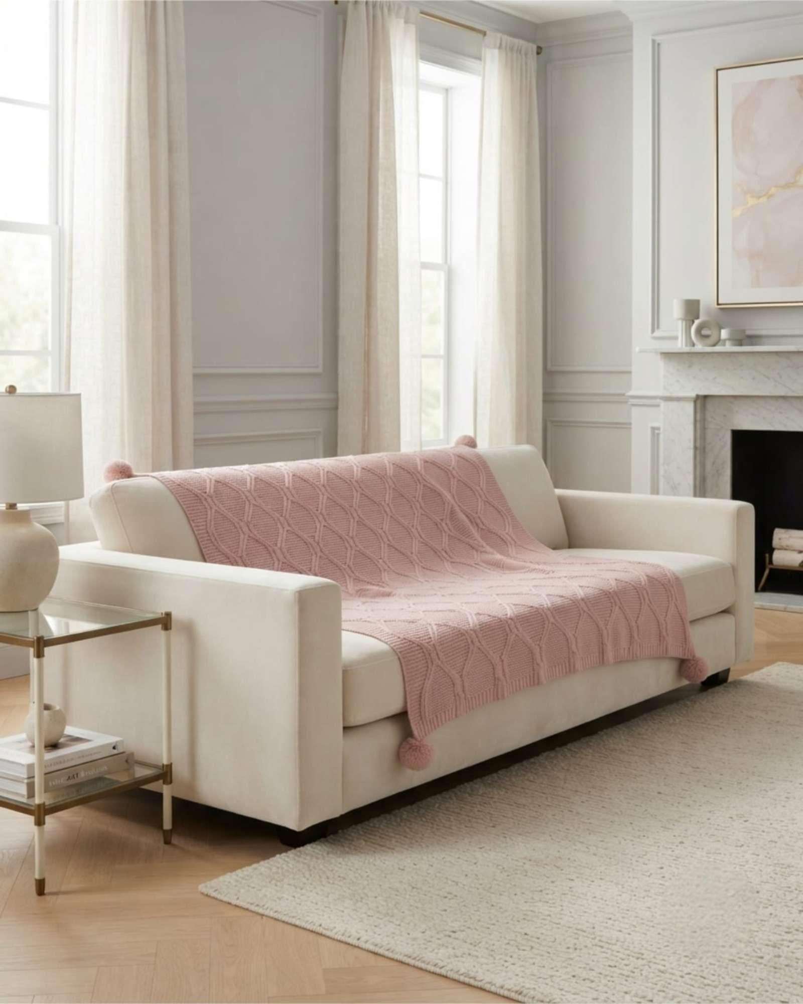 Manta Decorativa de Lujo Con Pompon 130 × 150 CM 01-3