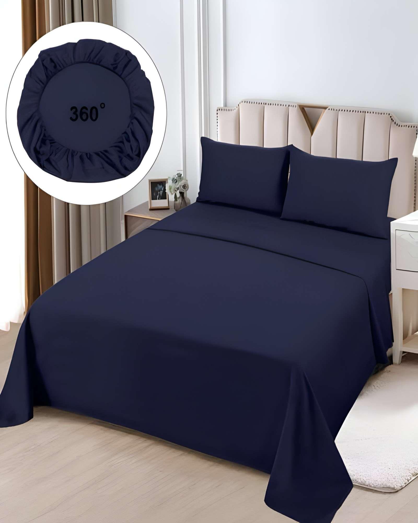 JUEGO DE SABANAS KING AZUL OSCURO-2