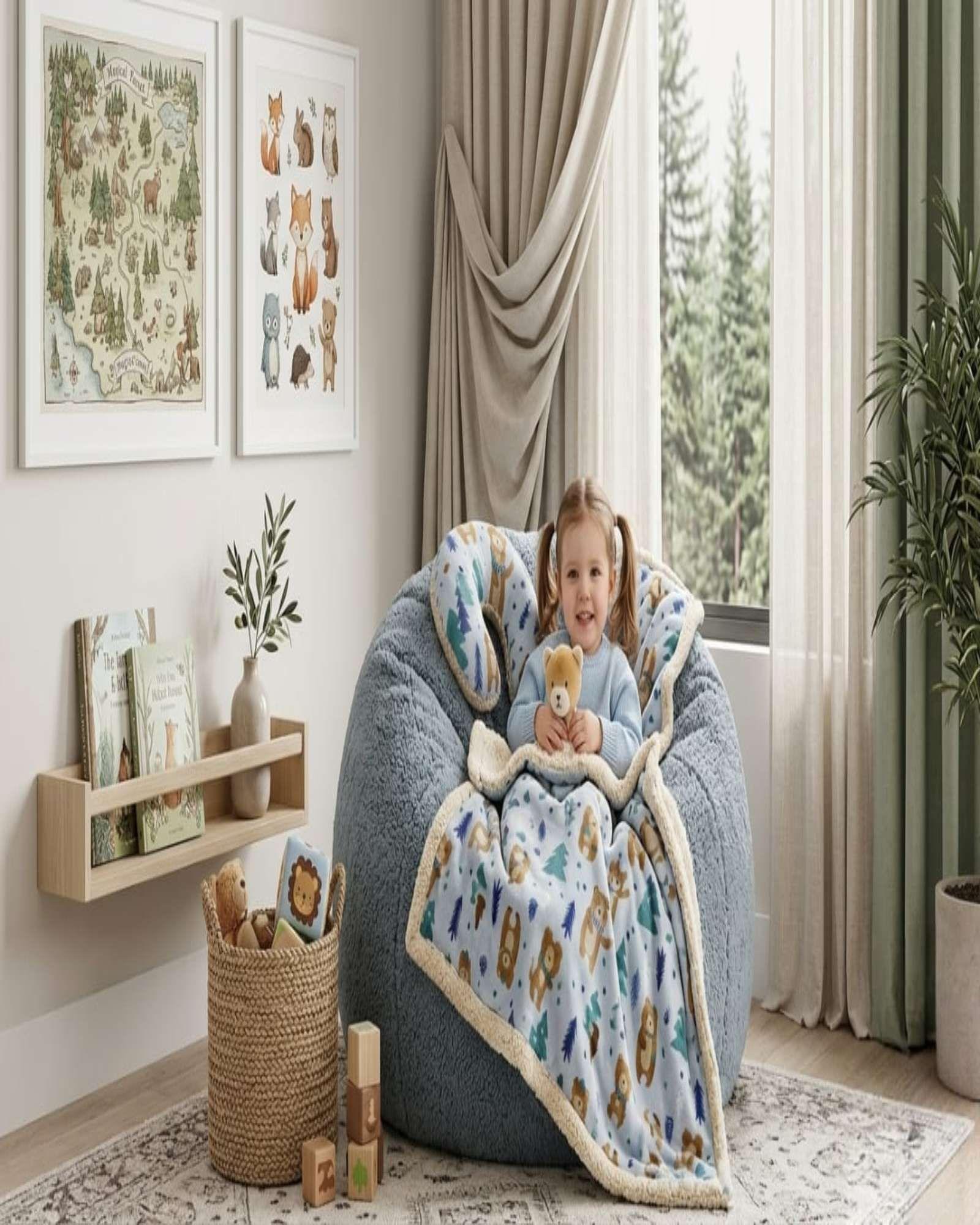 Set Manta Infantil Sherpa y Cojín de Cuello A3-1